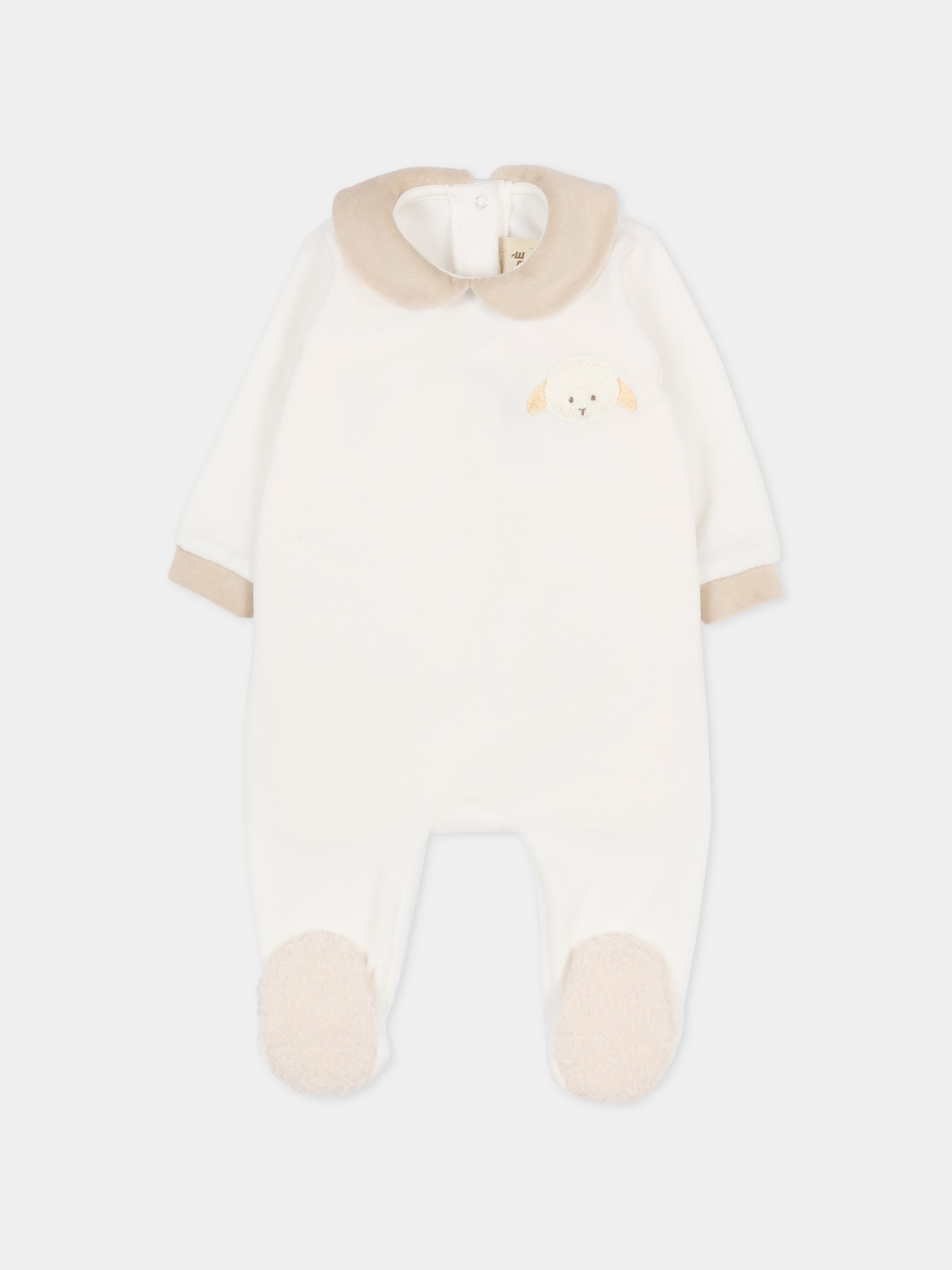 Tutina bianca per neonati con agnellino,Le Boo Beebè,CB012 2021