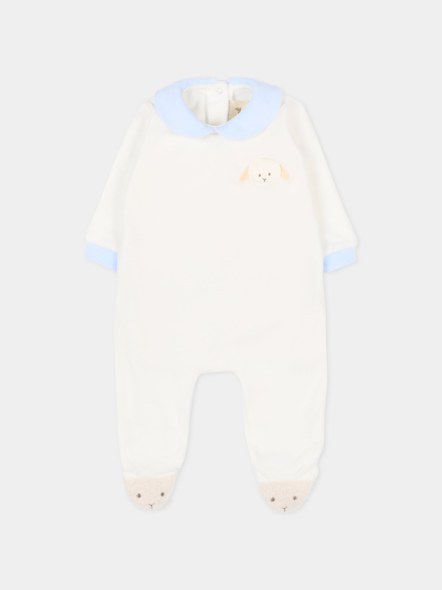 Tutina bianca per neonato con agnellino,Le Boo Beebè,CB012 2040