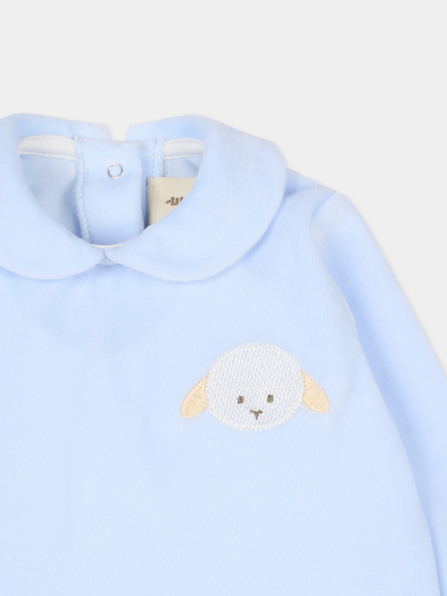 Tutina celeste per neonato con agnellino,Le Boo Beebè,CB012 40