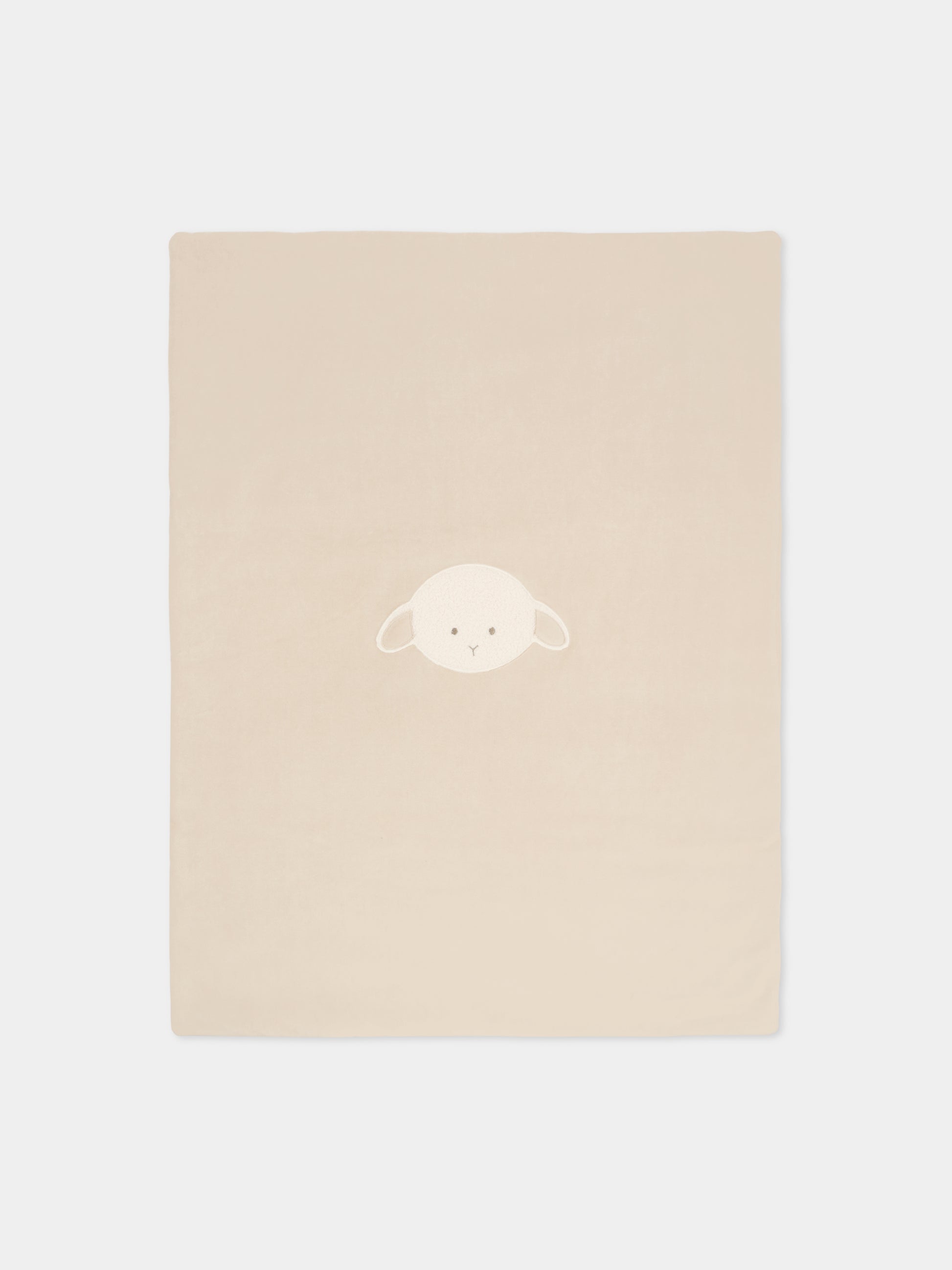 Coperta beige per neonati con agnellino,Le Boo Beebè,CBC011 21