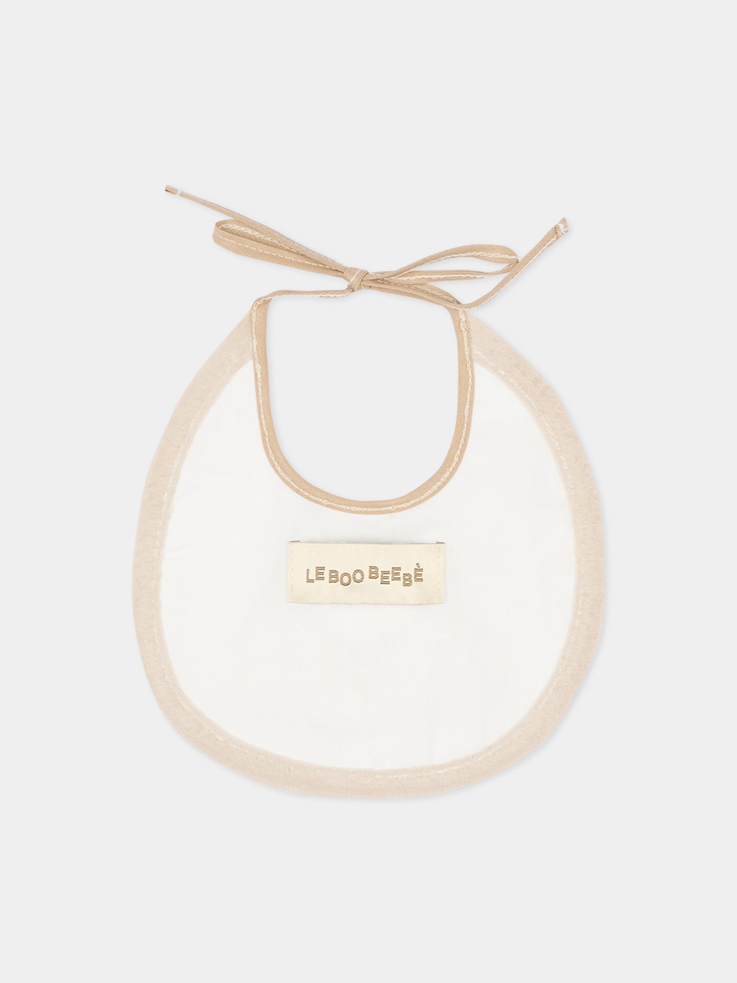 Bavaglino avorio per neonati con agnellino,Le Boo Beebè,CBB011 21