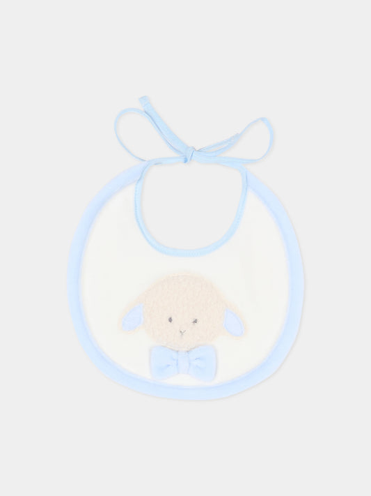 Bavaglino avorio per neonato con agnellino e papillon,Le Boo Beebè,CBB011 40