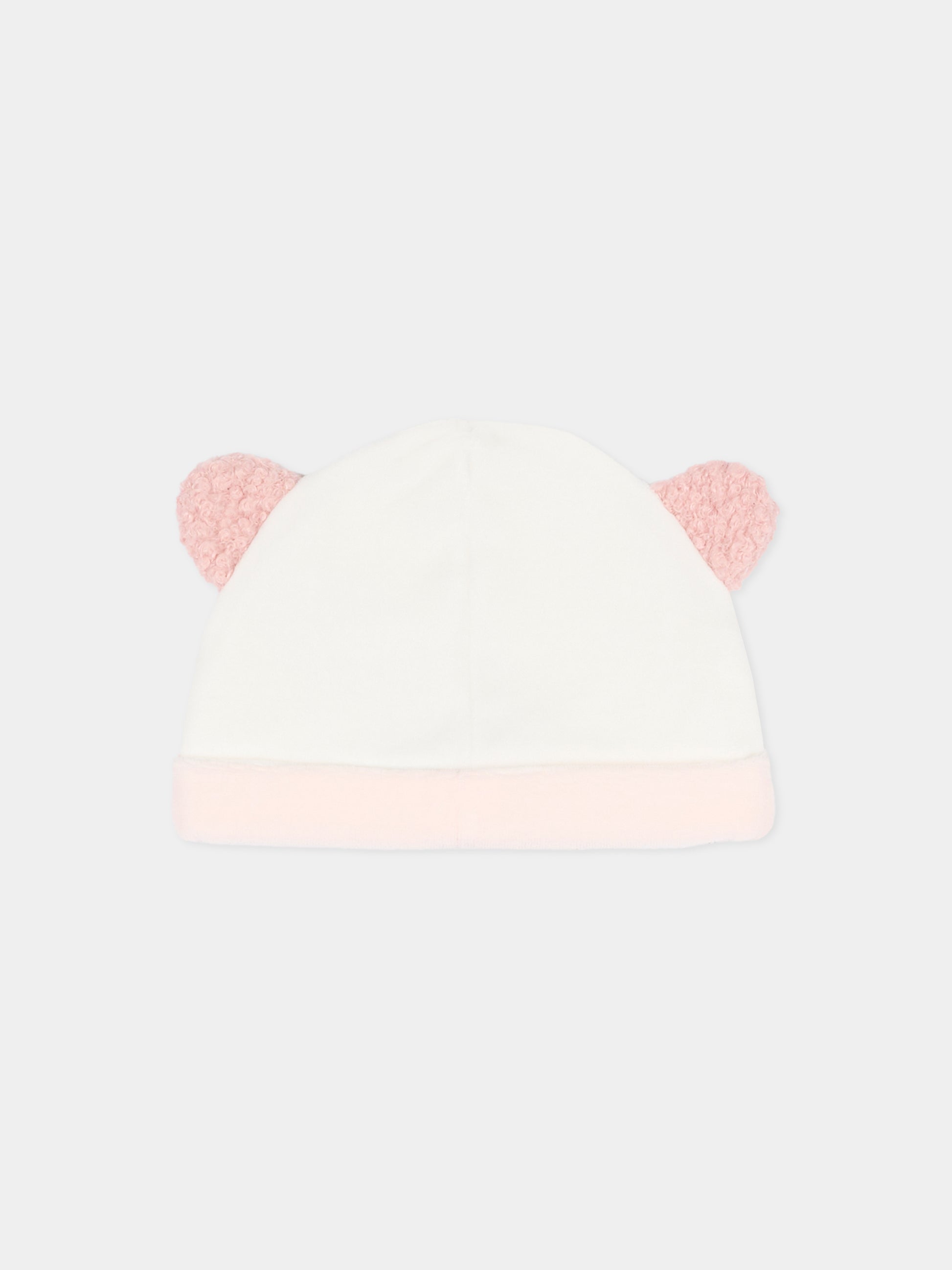 Cappello avorio per neonata con orecchie,Le Boo Beebè,CCB011 30