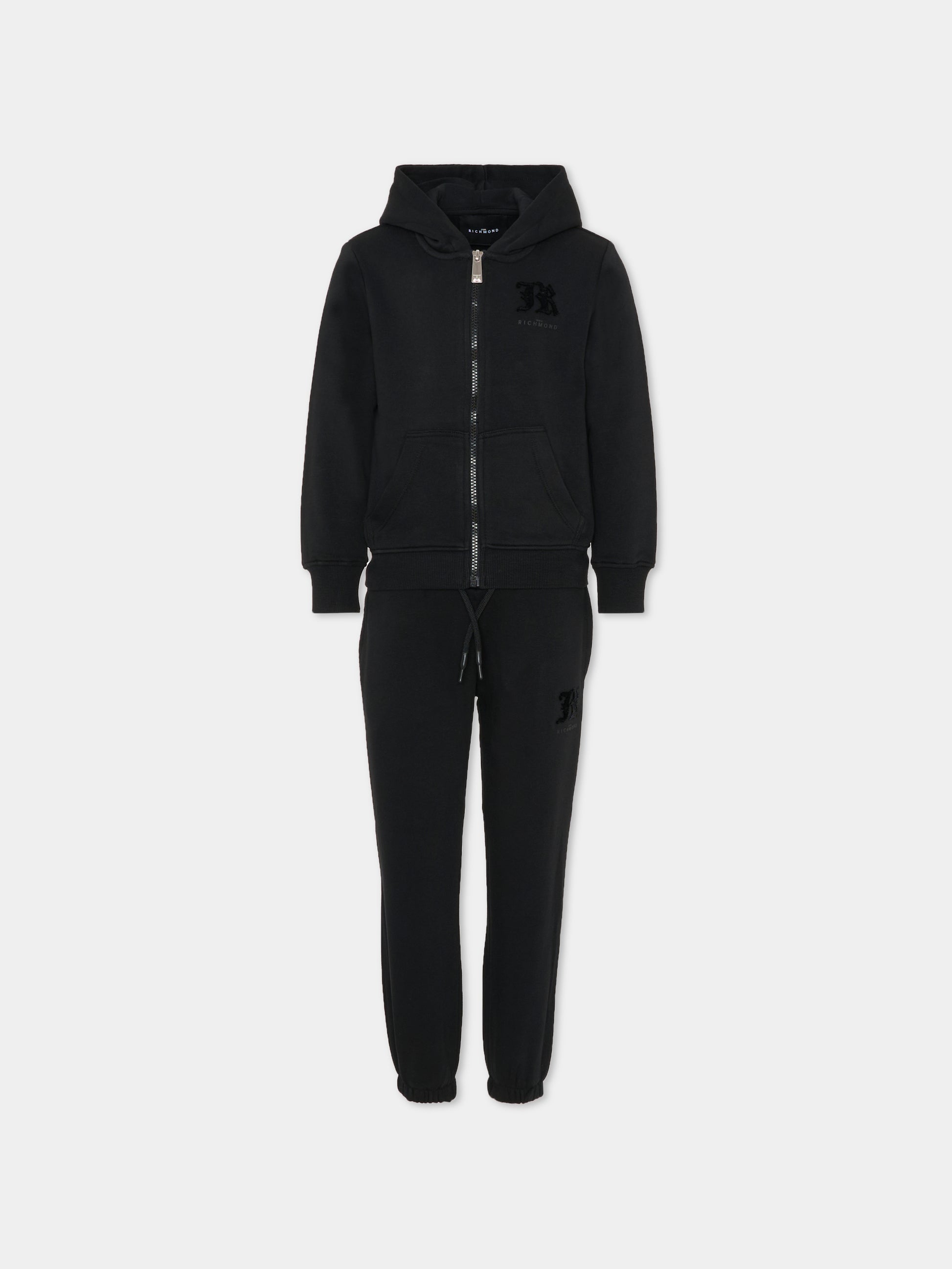 Completo nero per bambino con logo,Richmond,RBA25001CF BLACK