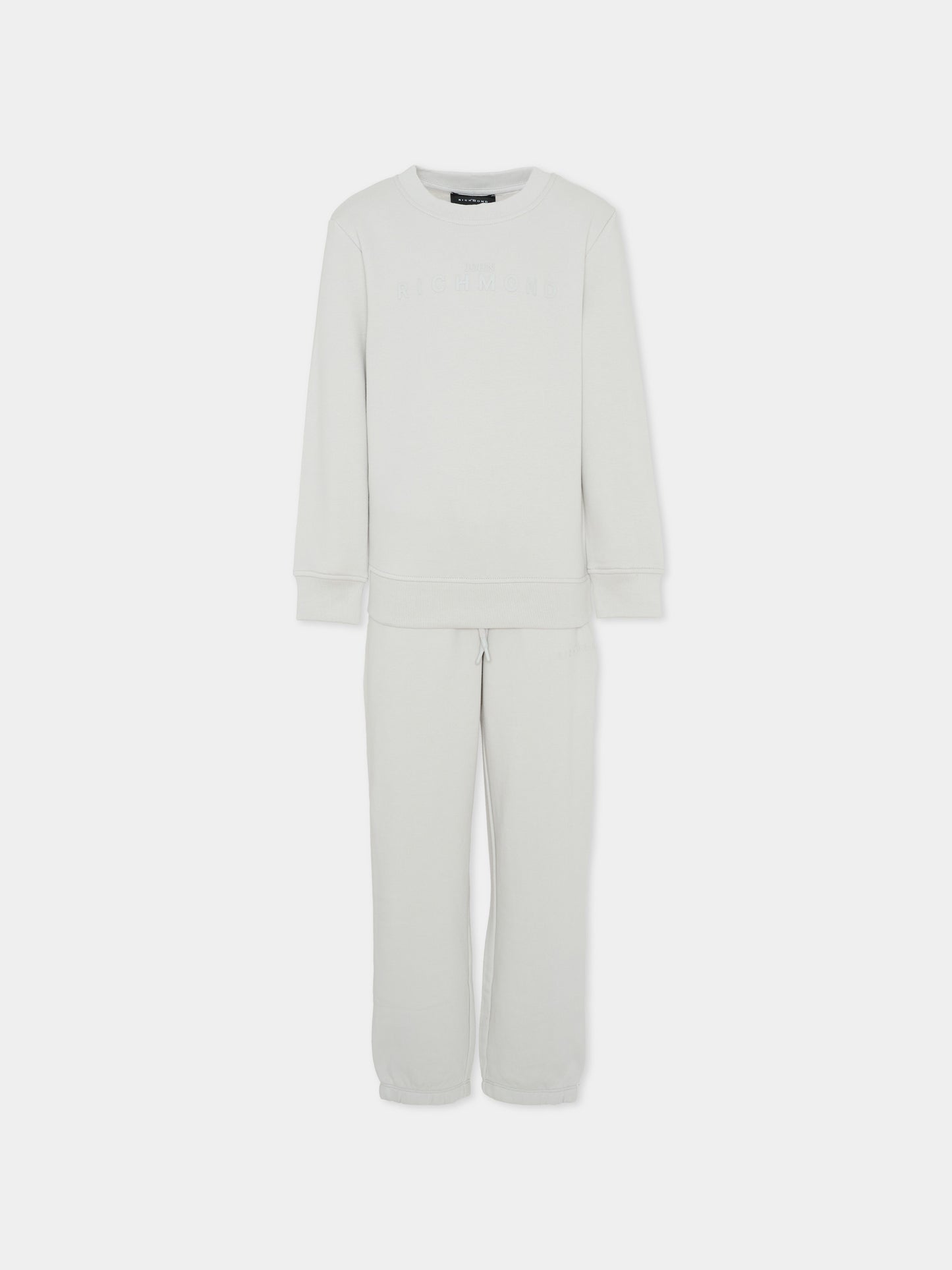 Completo grigio per bambino con logo,Richmond,RBA25006CF BLUE VAPOR