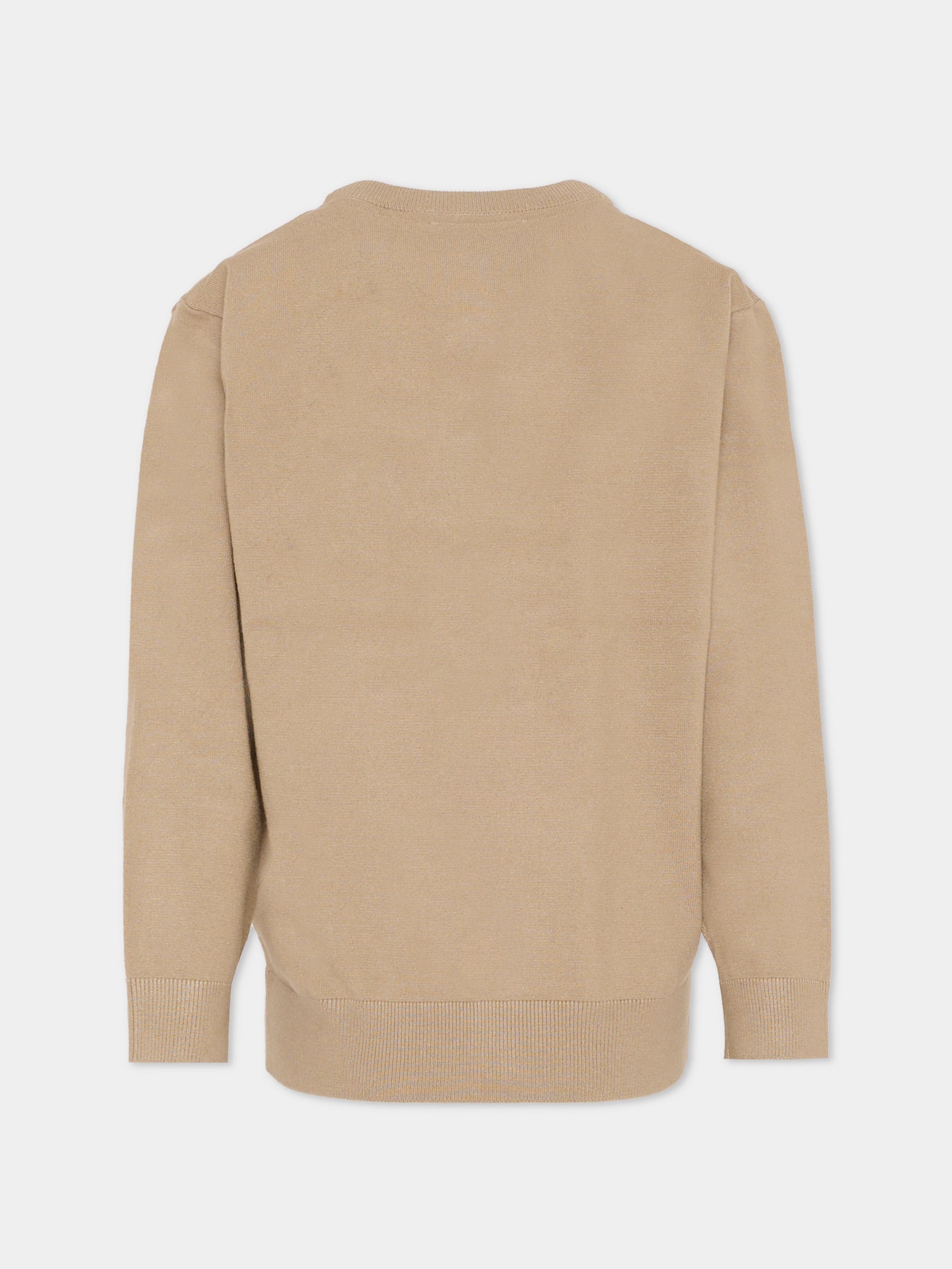 Cardigan beige per bambino con logo avorio,Richmond,RBA25012CD TRENCH COAT