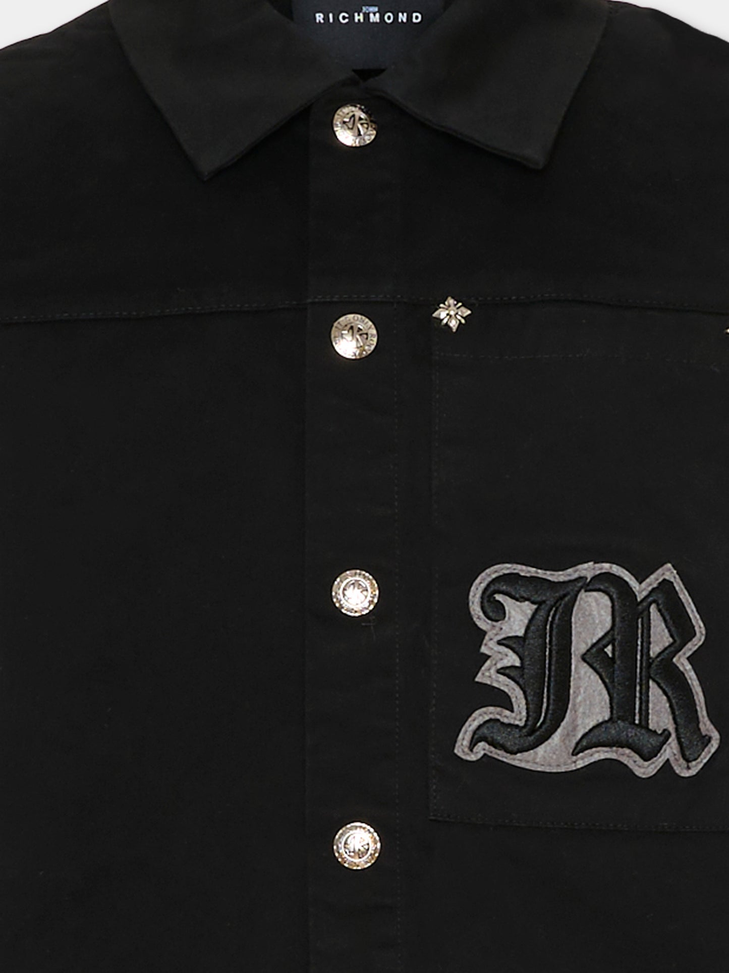 Camicia nera per bambino con logo,Richmond,RBA25056CA BLACK