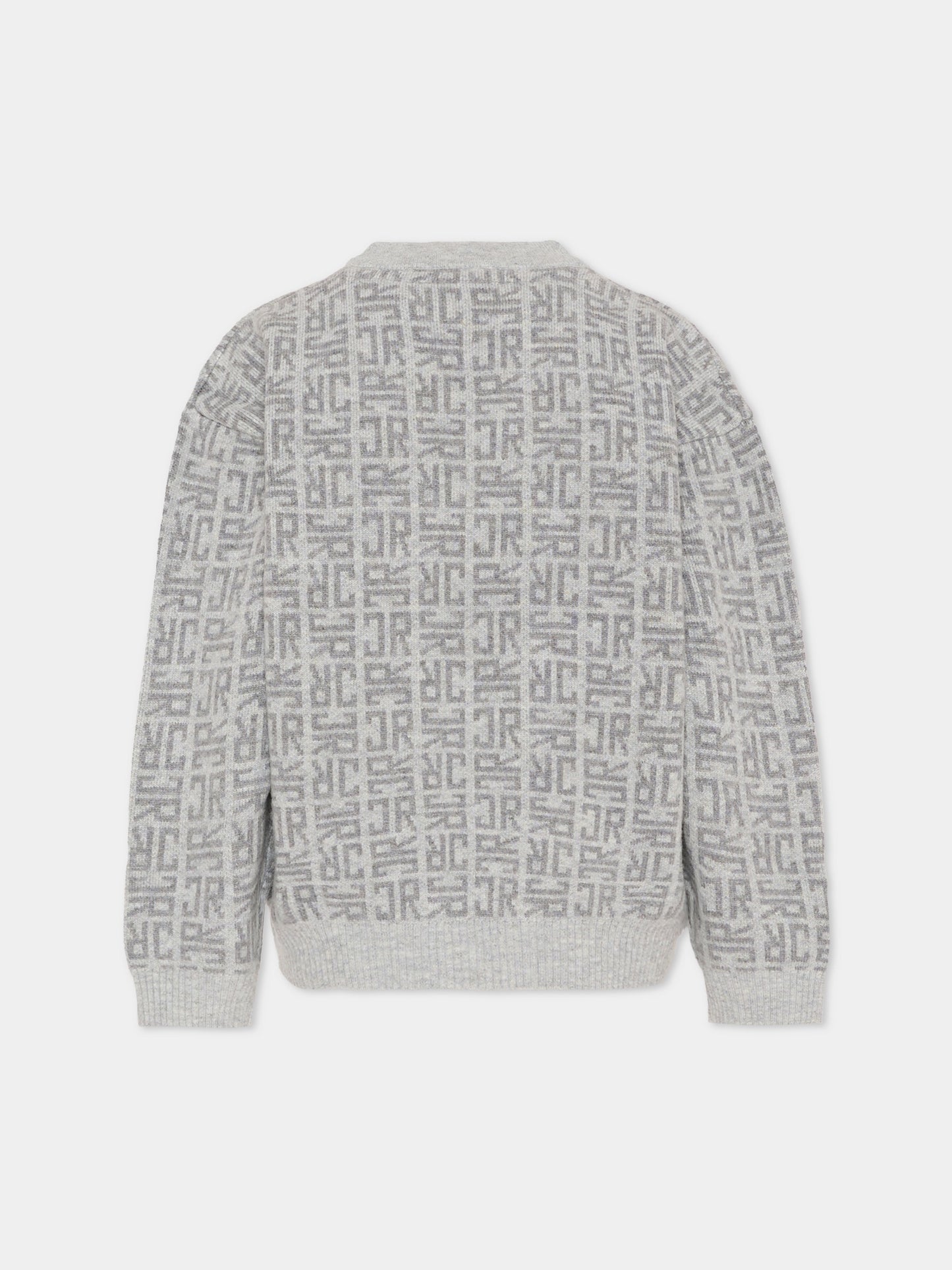 Maglione grigio per bambino con logo,Richmond,RBA25112MA JR MONOGRAM GREY