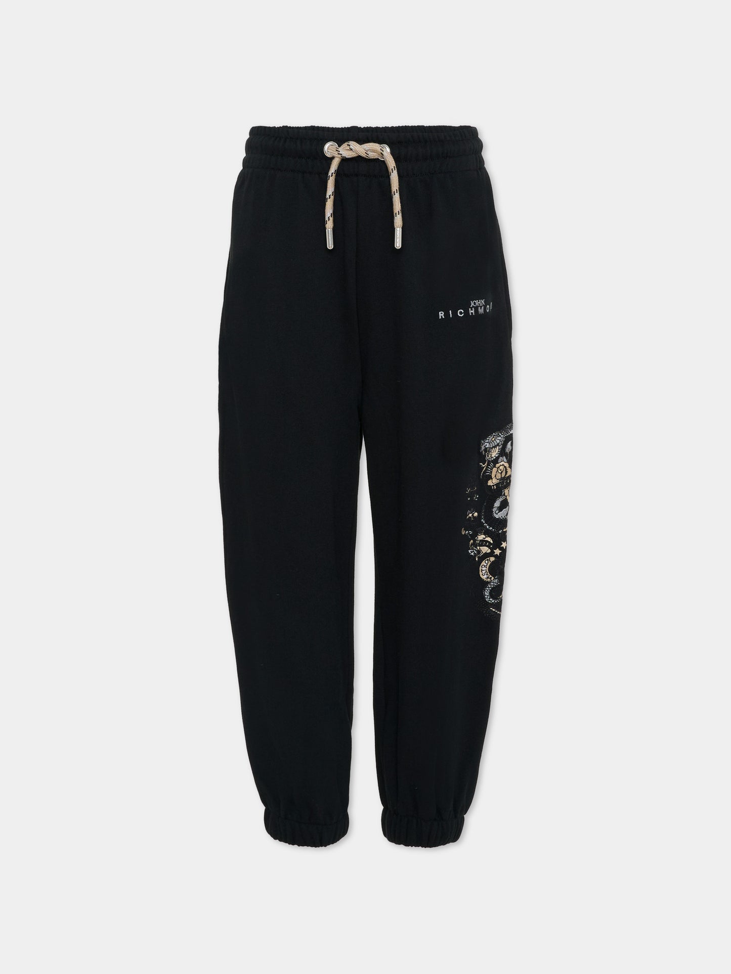 Pantaloni neri per bambino con logo,Richmond,RBA25149PA BLACK