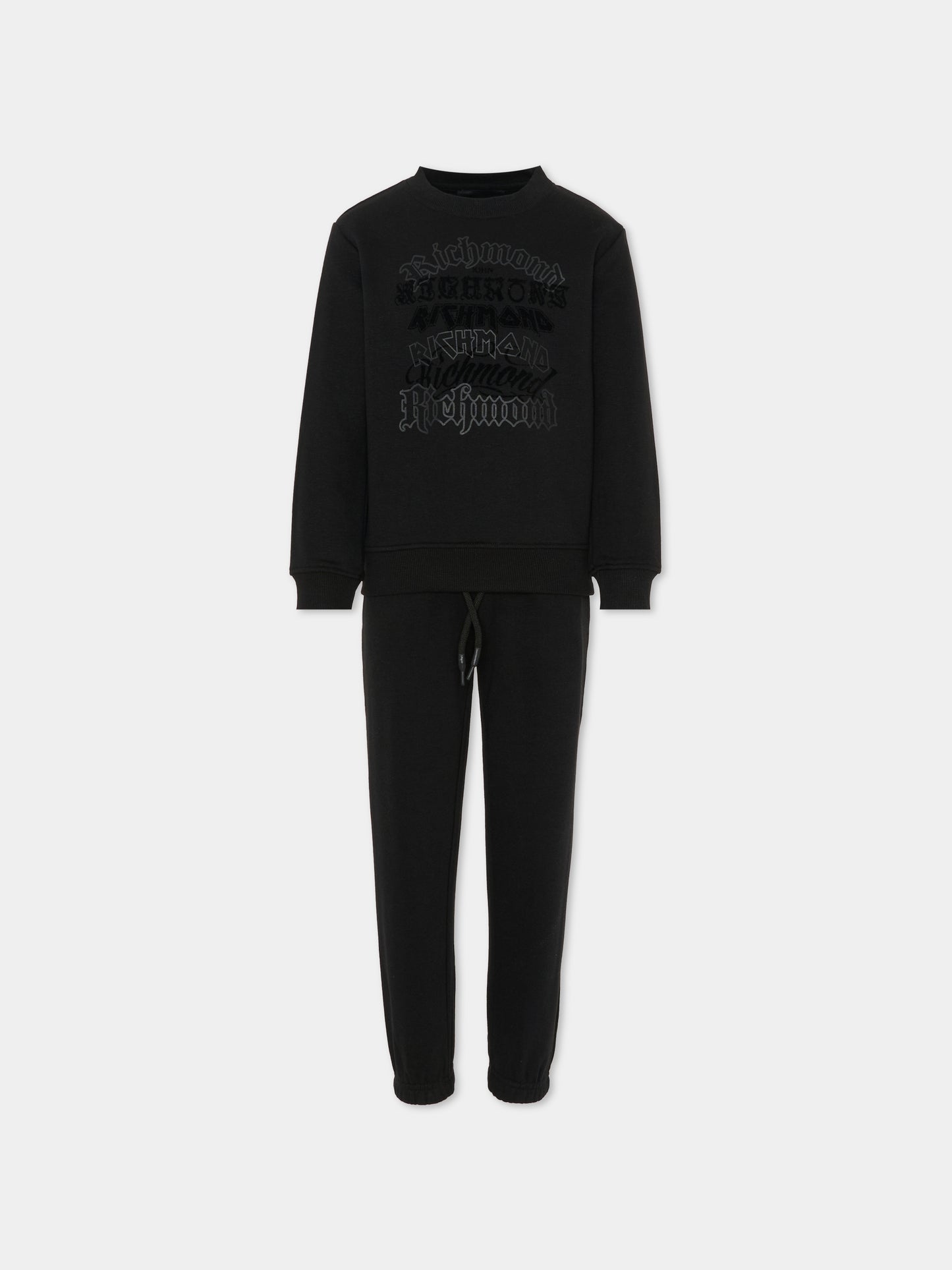Completo nero per bambino con logo,Richmond,RBA25201CF BLACK