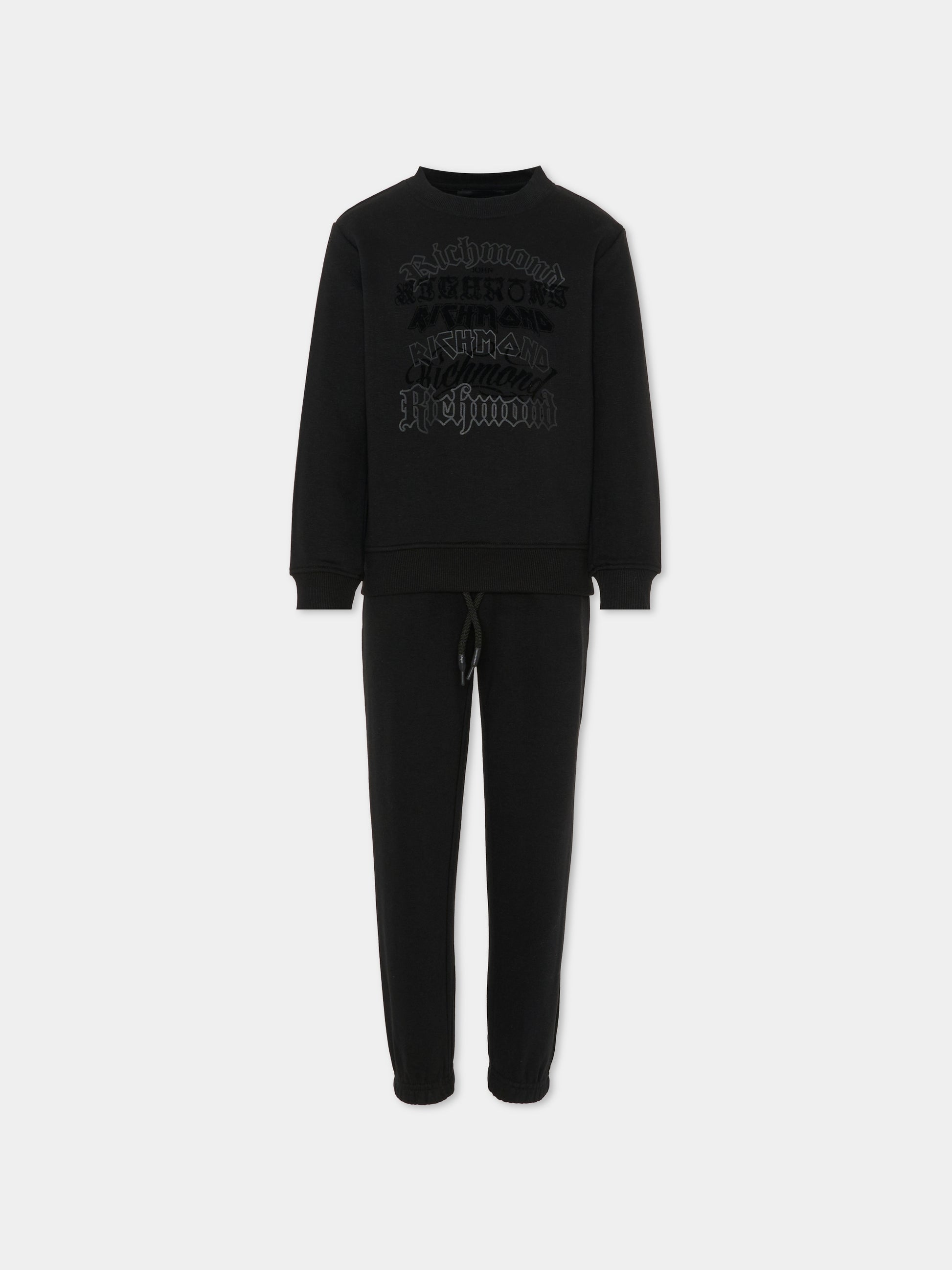 Completo nero per bambino con logo,Richmond,RBA25201CF BLACK