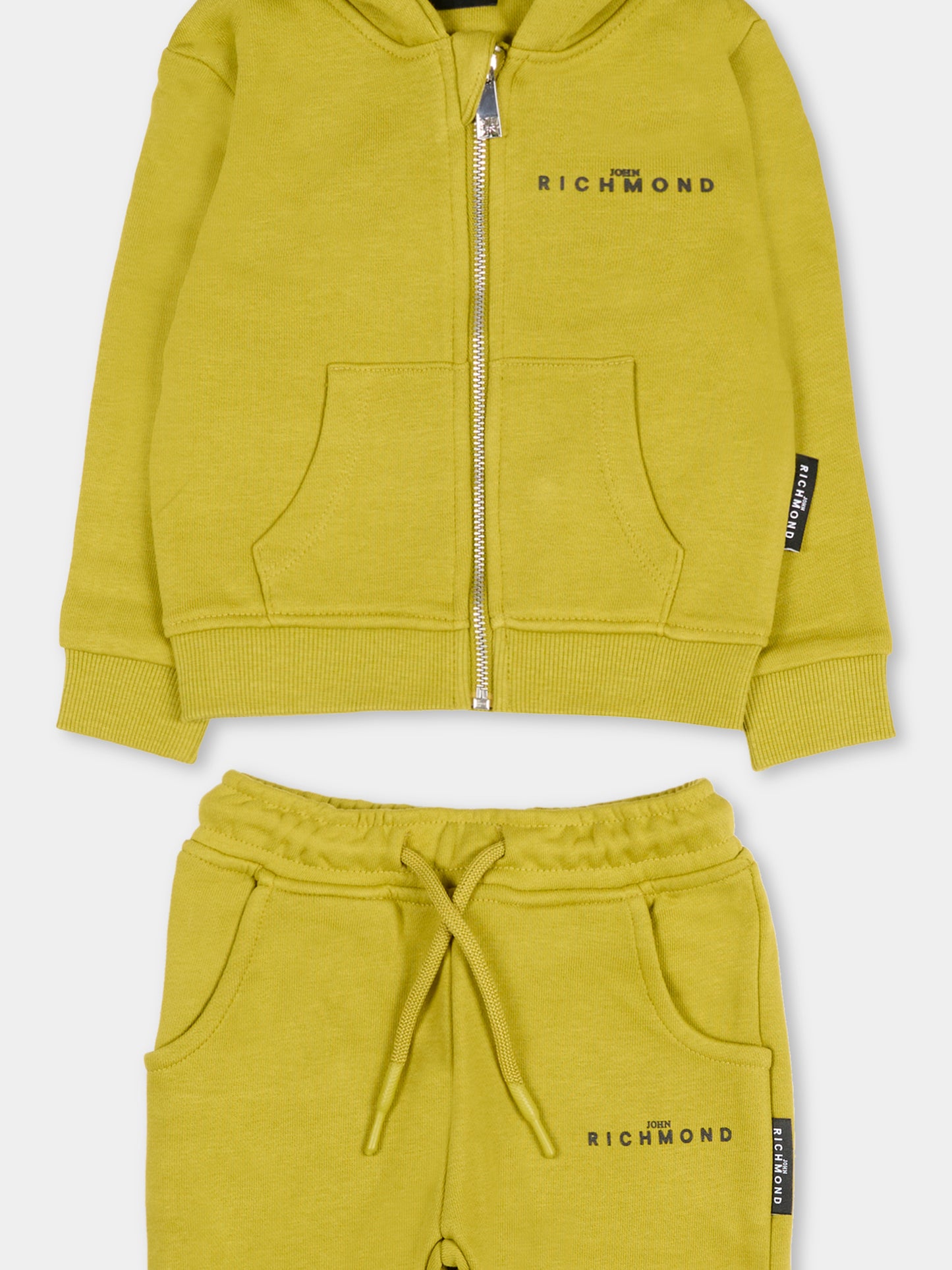 Completo verde per neonato con logo,Richmond,RIA25007CF AVOCADO OIL