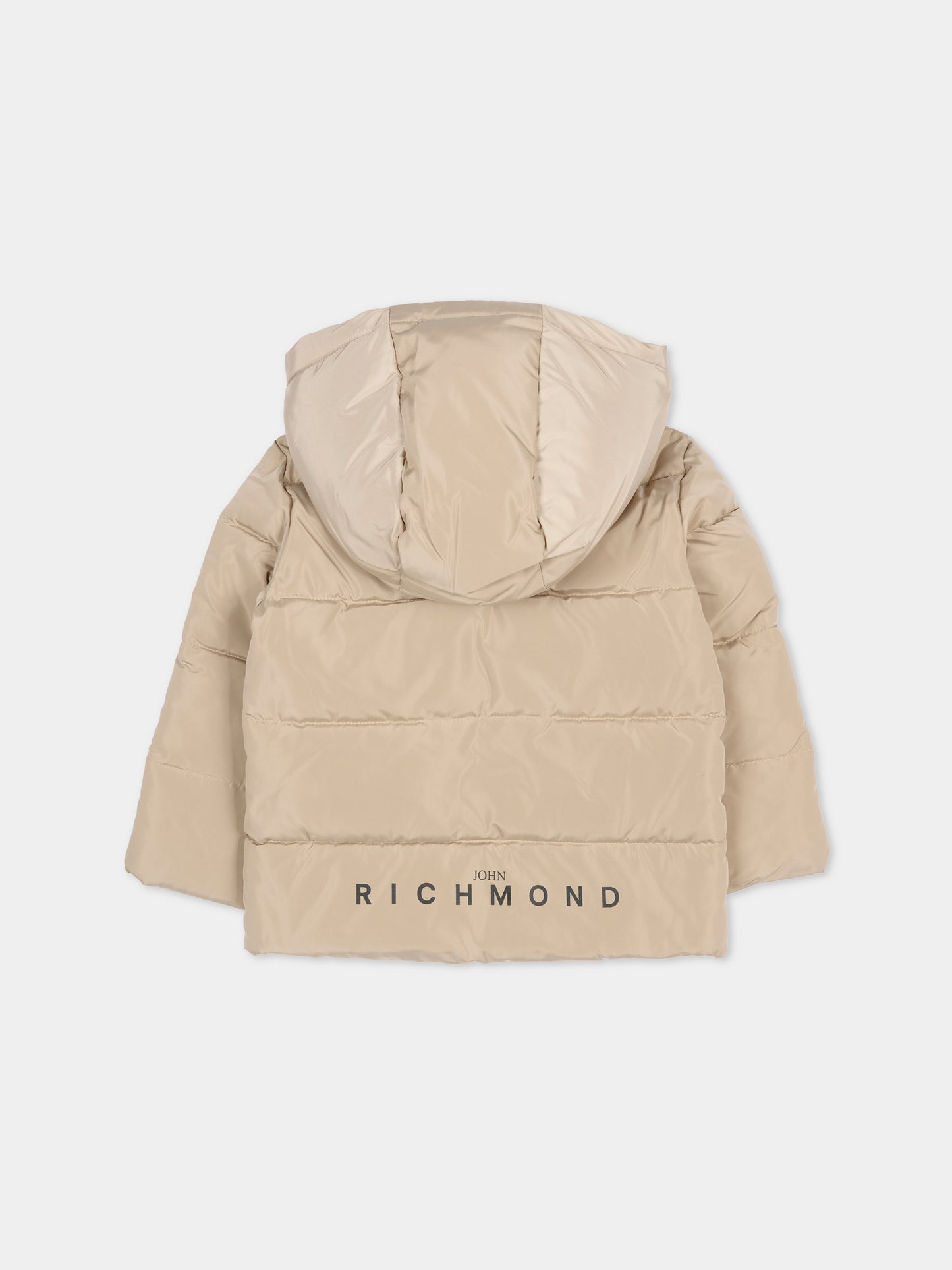 Piumino beige per neonati con logo,Richmond,RIA25011PI TRENCH COAT