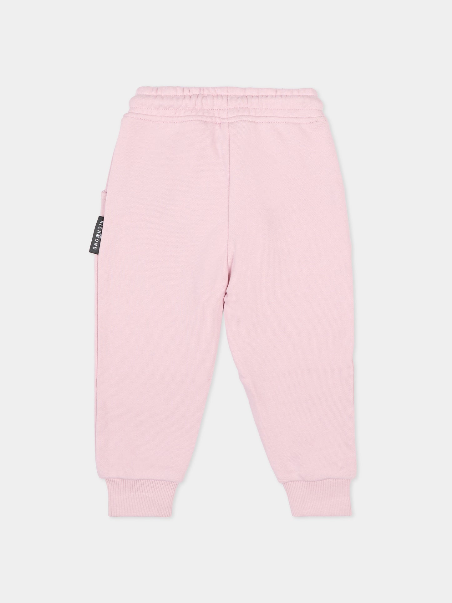 Pantaloni lilla per neonata con logo,Richmond,RIA25014PA ORCHID ICE