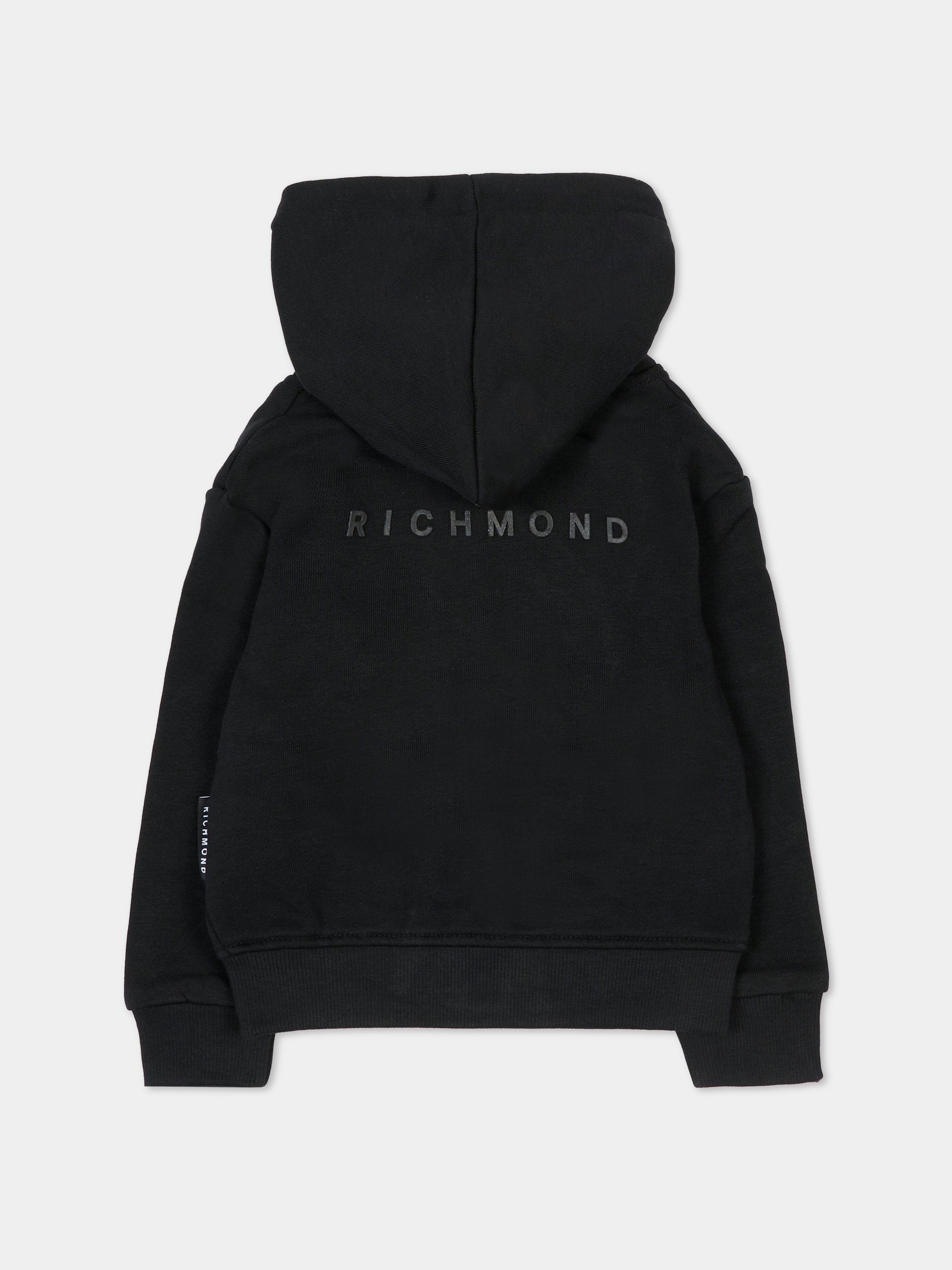 Felpa nera per neonata con logo,Richmond,RIA25025FE BLACK