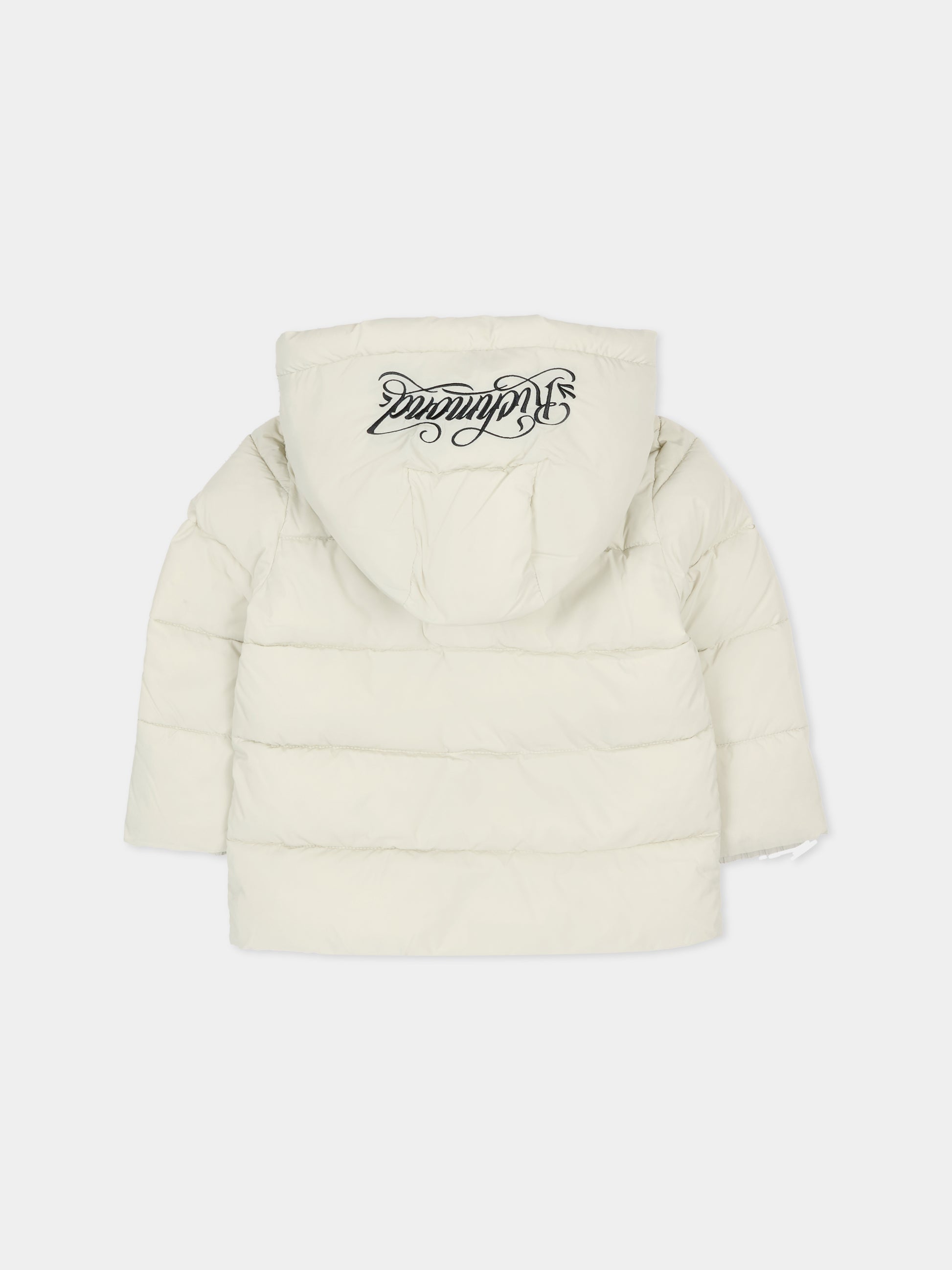 Piumino grigio per neonato con logo,Richmond,RIA25030PI GREY AGATE