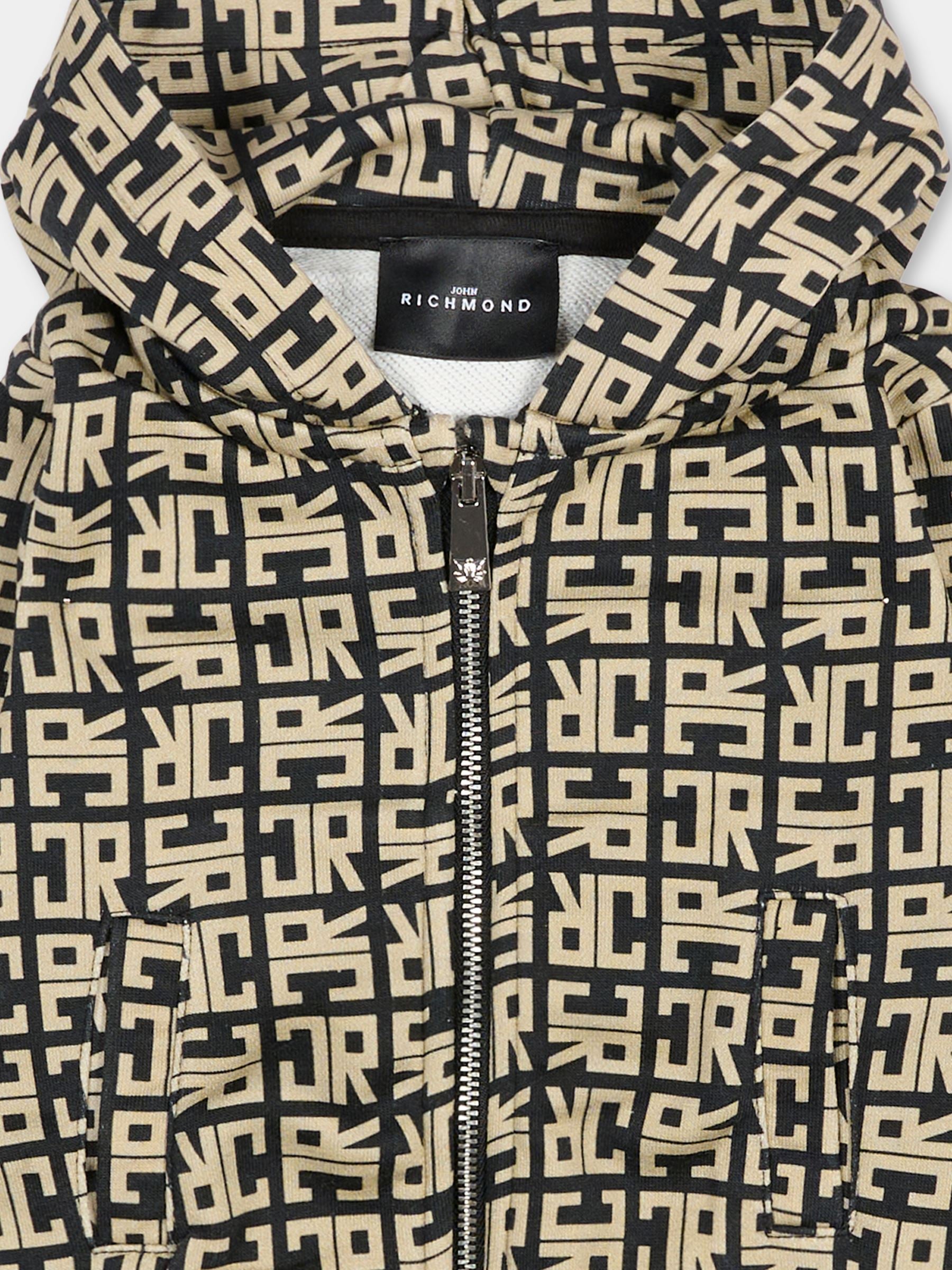 Felpa beige per neonato con logo,Richmond,RIA25047FE JR MONOGRAM BEIGE