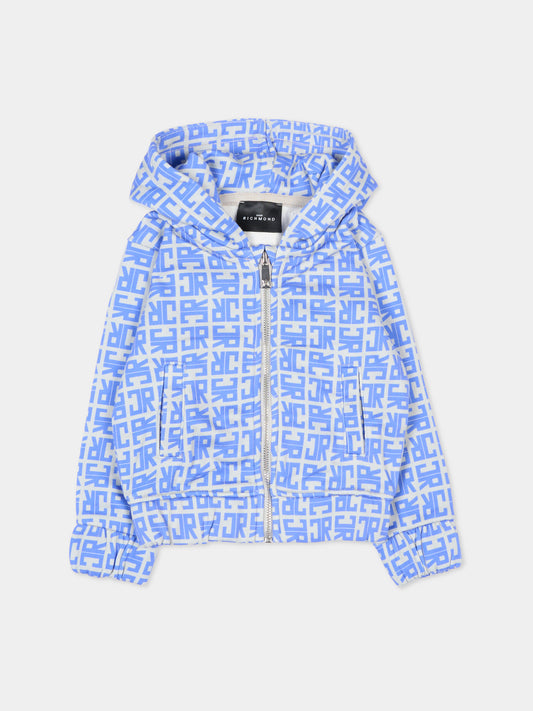 Felpa blu per neonato con logo,Richmond,RIA25047FE JR MONOGRAM BLUE