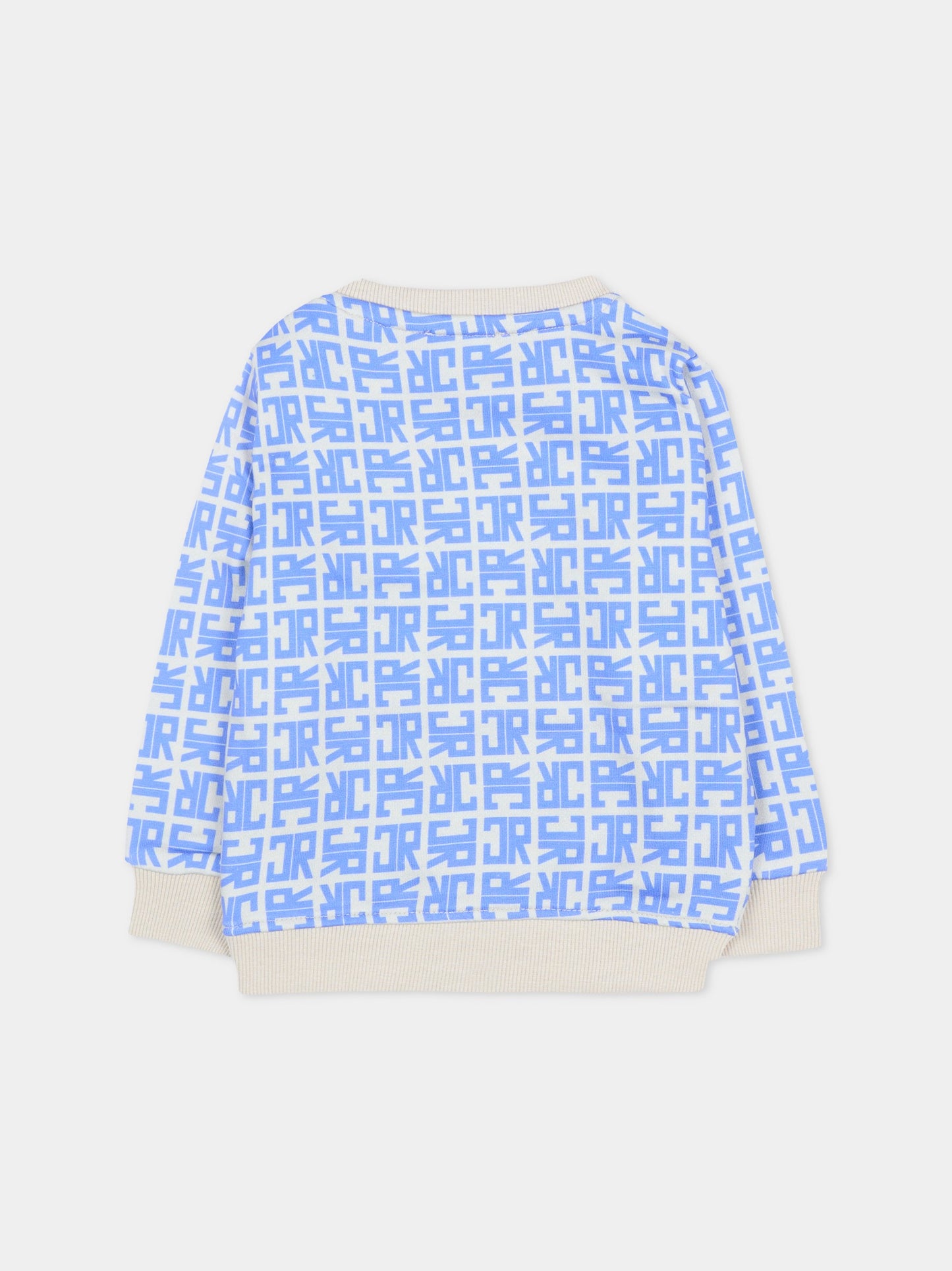 Felpa blu per neonato con logo,Richmond,RIA25048FE JR MONOGRAM BLUE