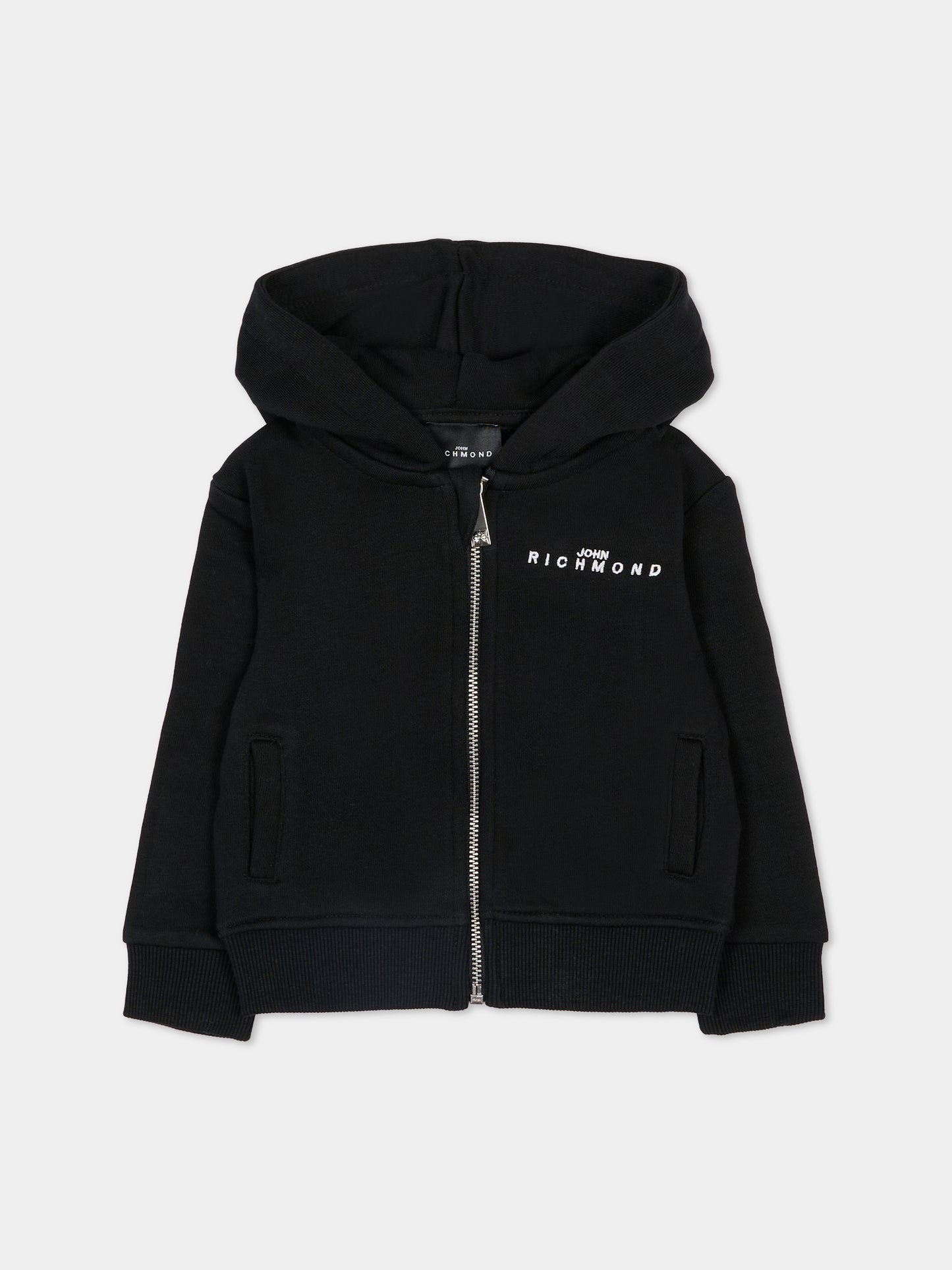 Felpa nera per neonato con logo,Richmond,RIA25054FE BLACK