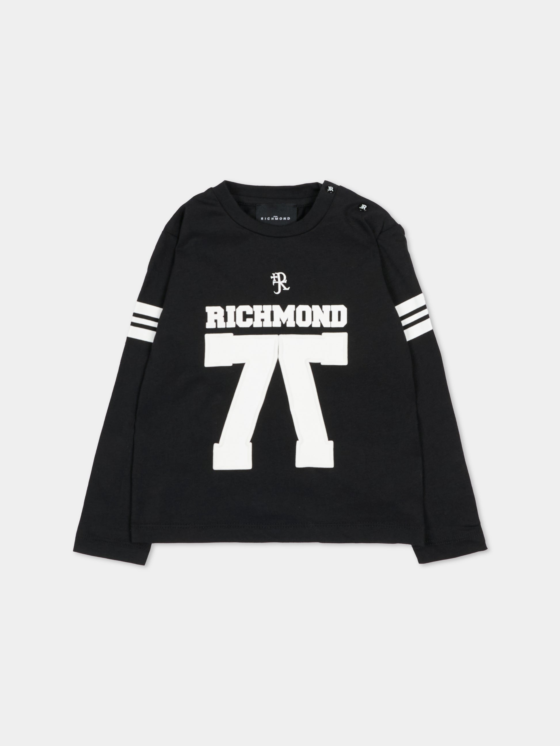 T-shirt nera per neonato con logo,Richmond,RIA25057TS BLACK