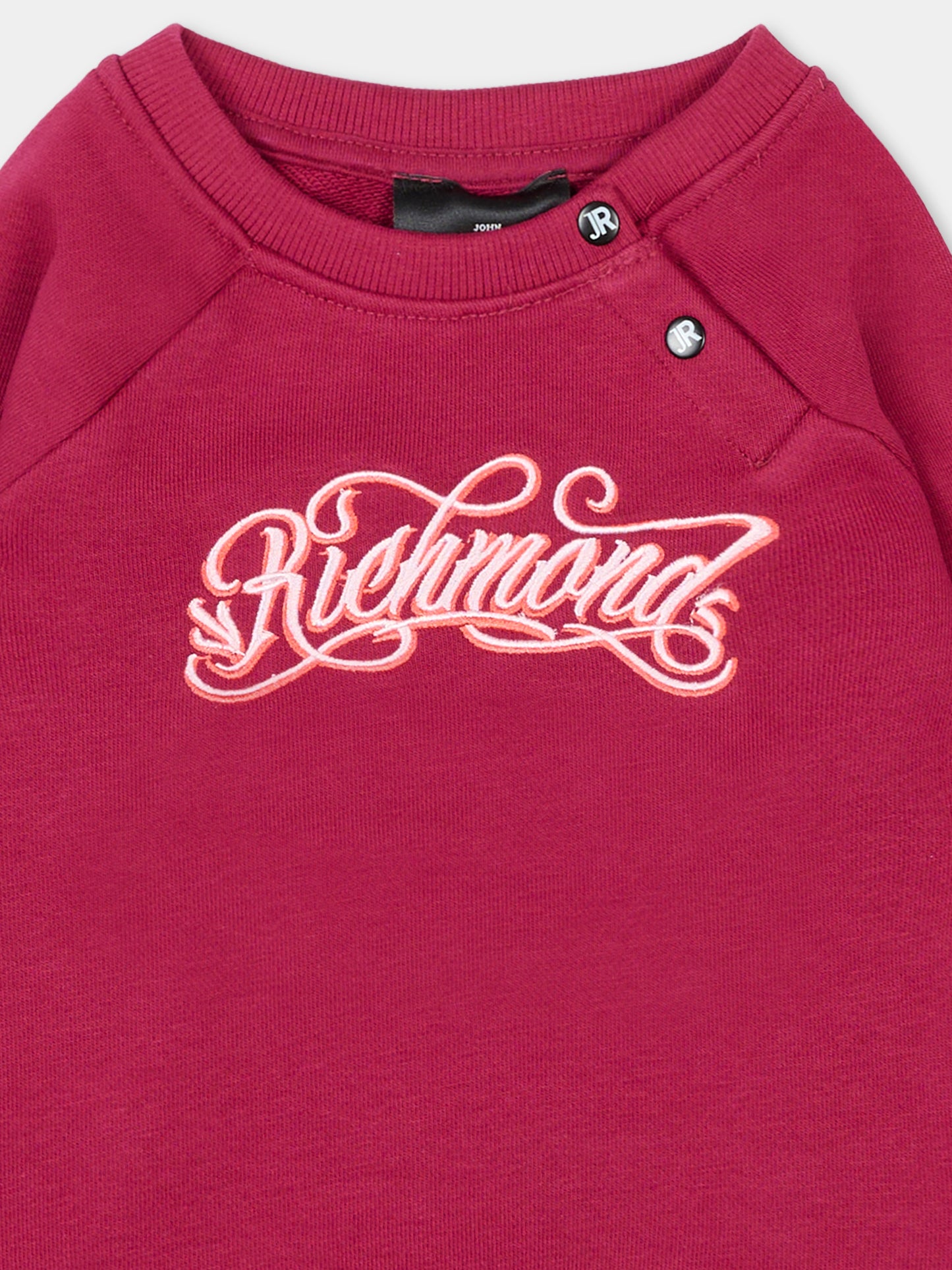 Felpa rossa per neonata con logo,Richmond,RIA25079FE RED PLUM