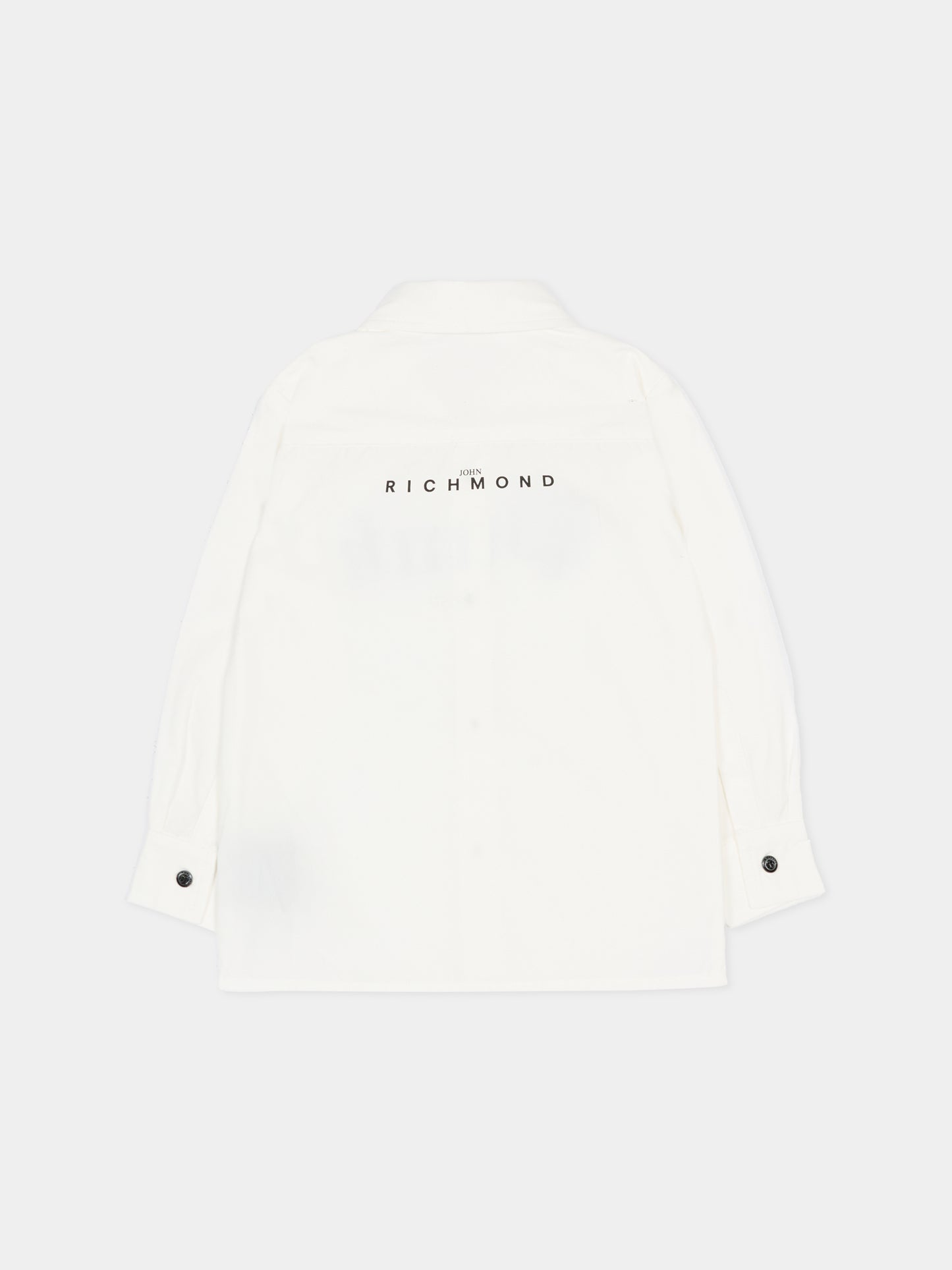 Camicia avorio per neonato con logo,Richmond,RIA25102CA WHITE