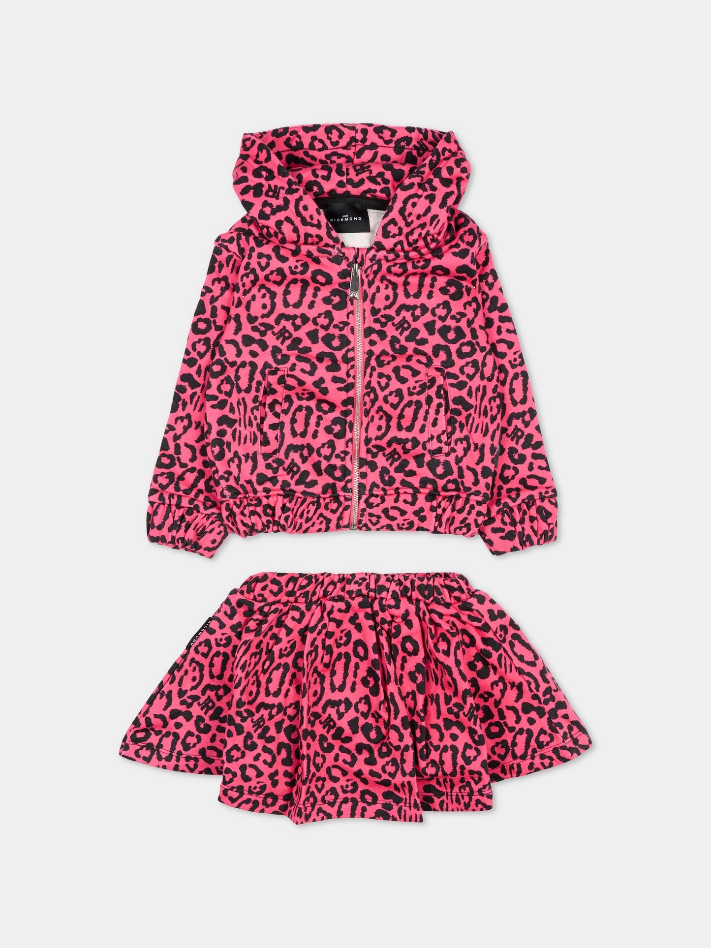 Completo fucsia per neonata con stampa animalier,Richmond,RIA25116CF HONEYSUCKLE SPOTTED