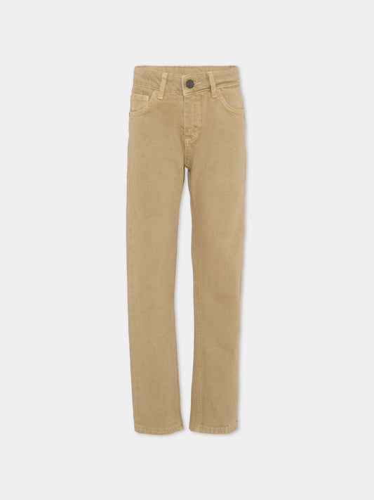 Pantaloni beige per bambino con logo,Trussardi Junior,TBA25026PA CHINCHILLA