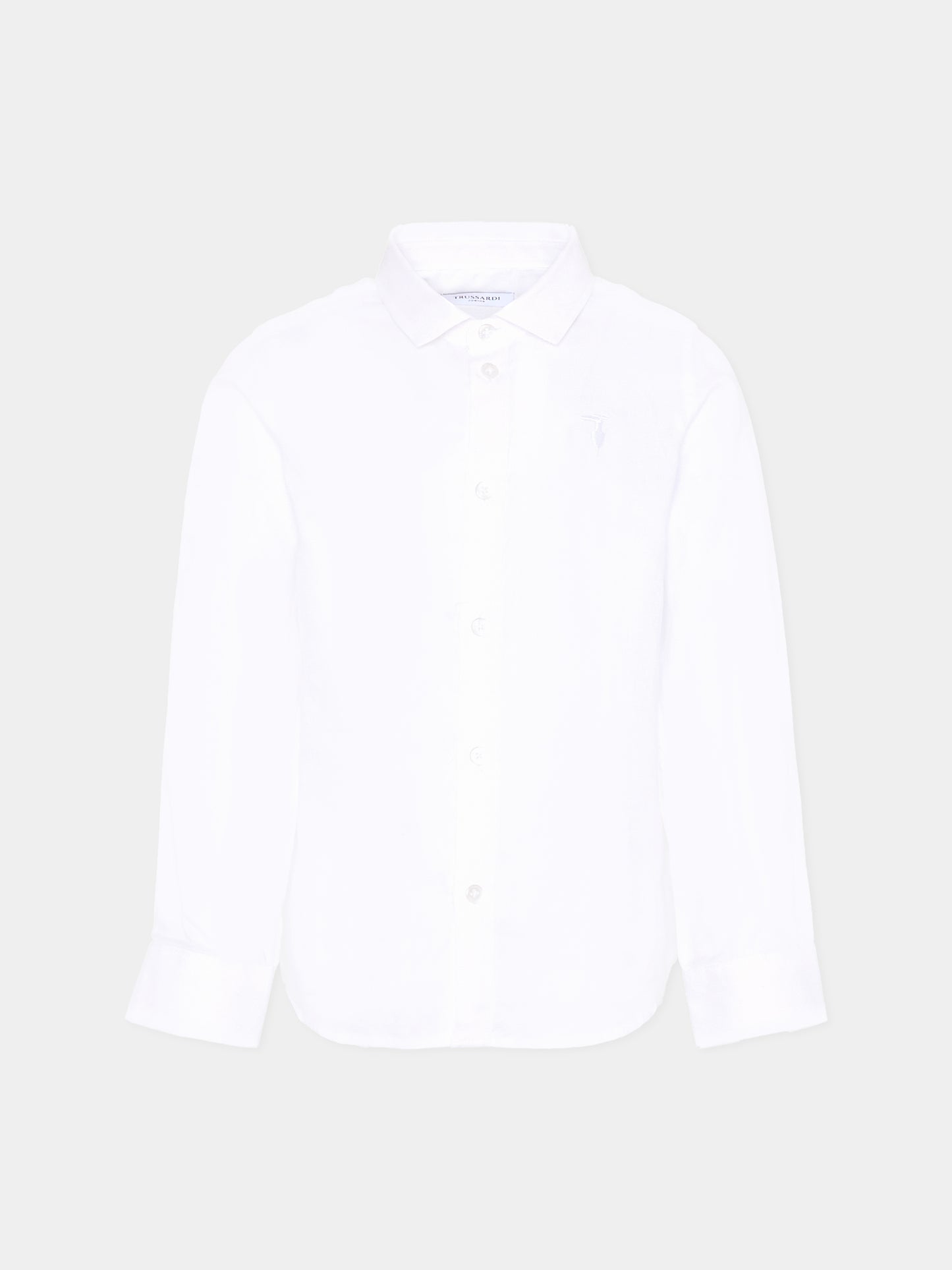 Camicia bianca per bambino con logo,Trussardi Junior,TBA25080CA OFF-WHITE