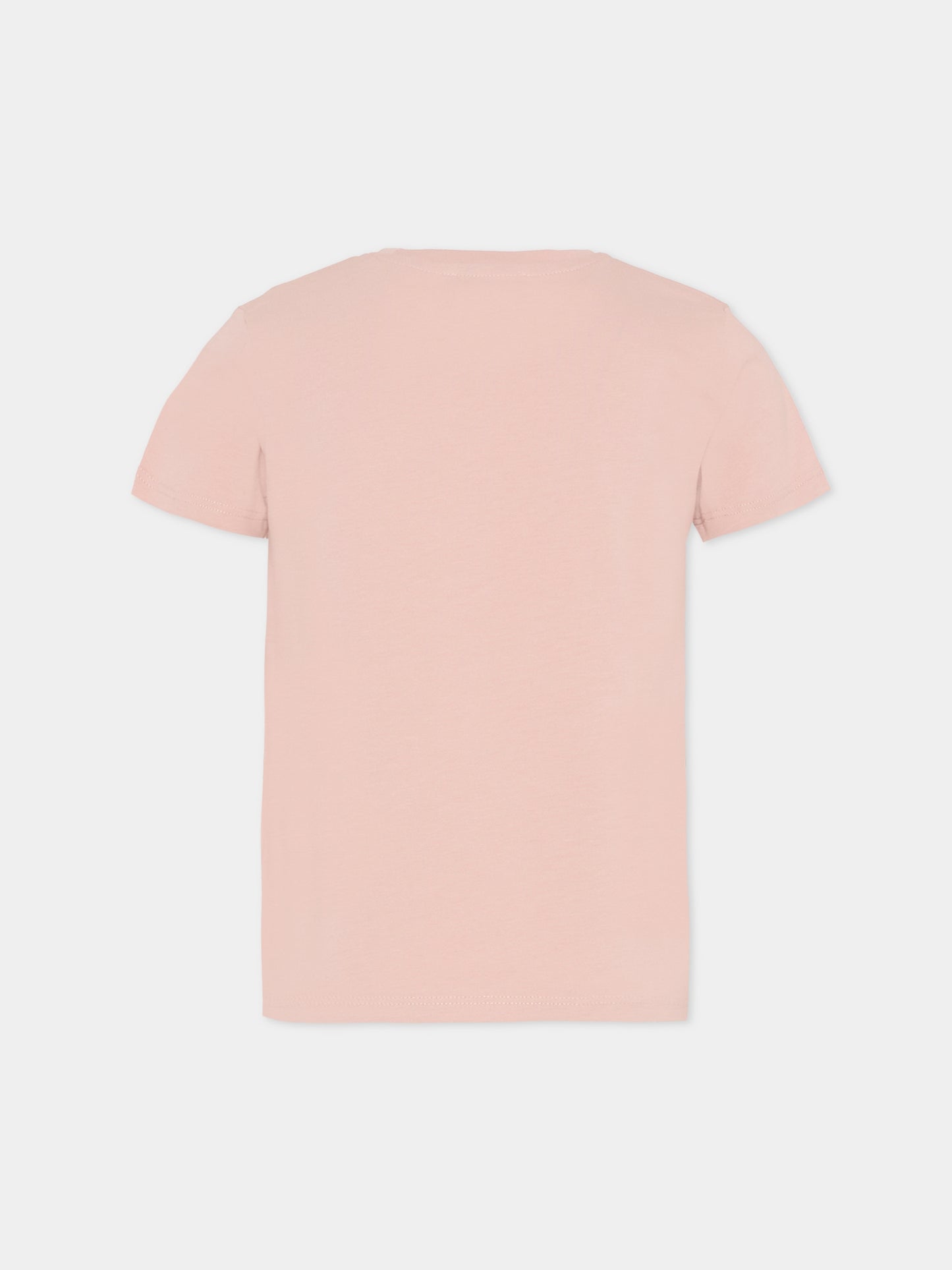 T-shirt rosa per bambina con logo,Trussardi Junior,TGA25002TS ROSE SMOKE