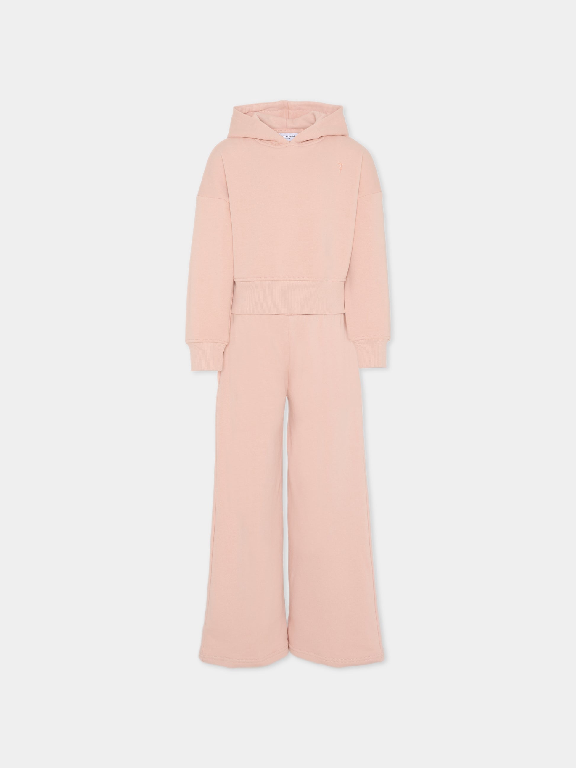 Completo rosa per bambina con logo,Trussardi Junior,TGA25006CF ROSE SMOKE