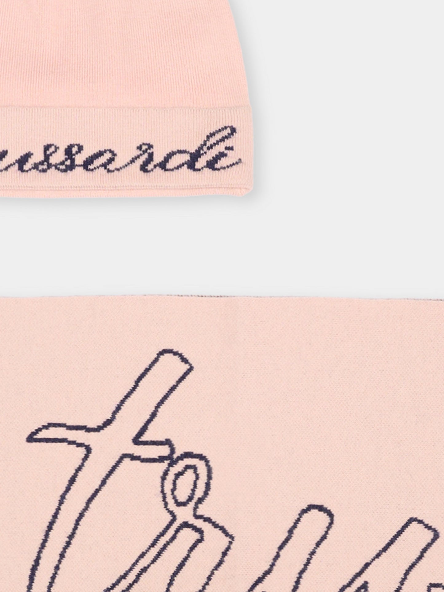 Set accessori rosa per bambina con logo,Trussardi Junior,TGA25007HS ROSE SMOKE