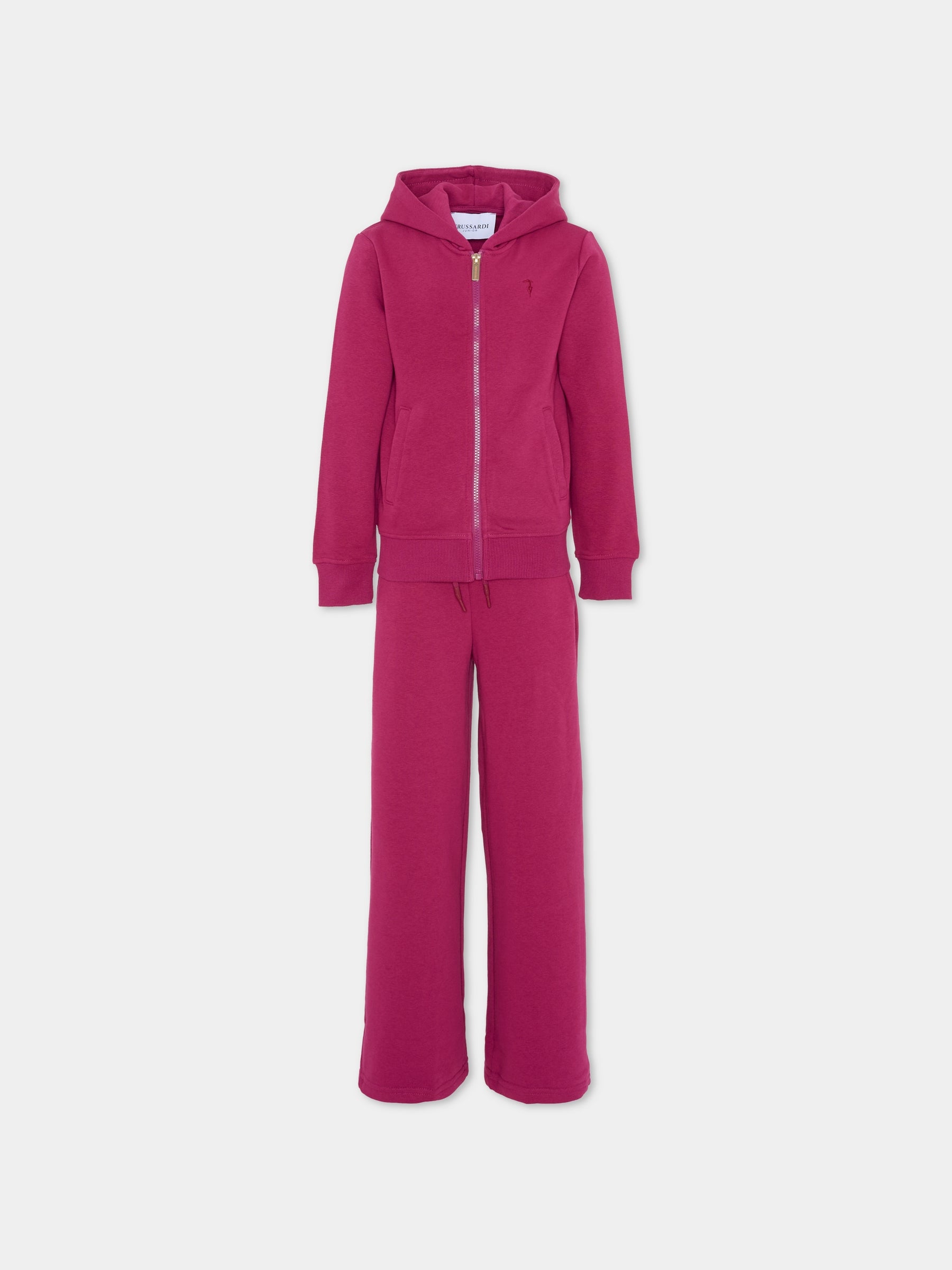 Completo viola per bambina con logo,Trussardi Junior,TGA25009CF BOYSENBERRY