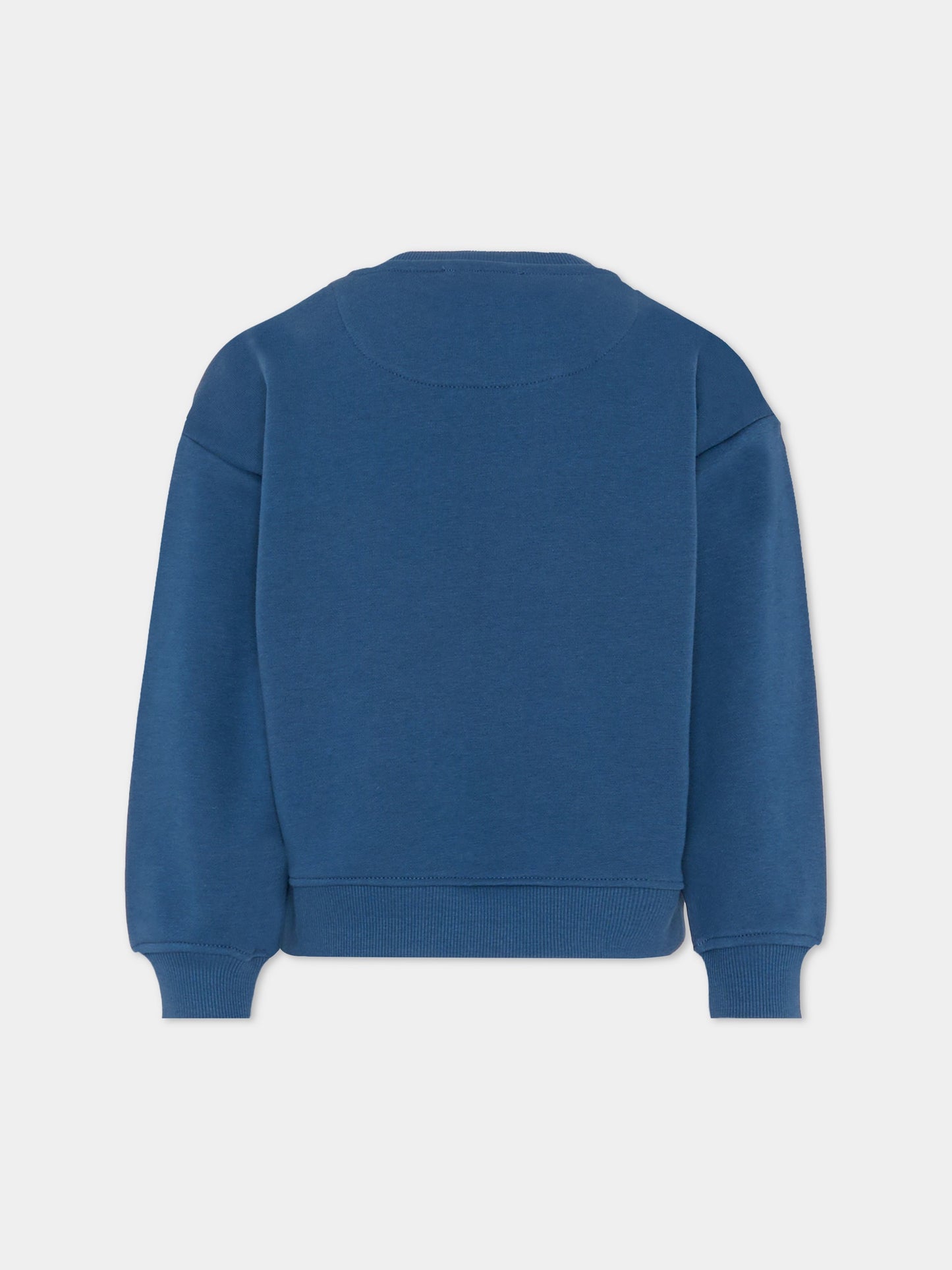 Felpa blu per bambina con logo,Trussardi Junior,TGA25021FE SARGASSO SEA