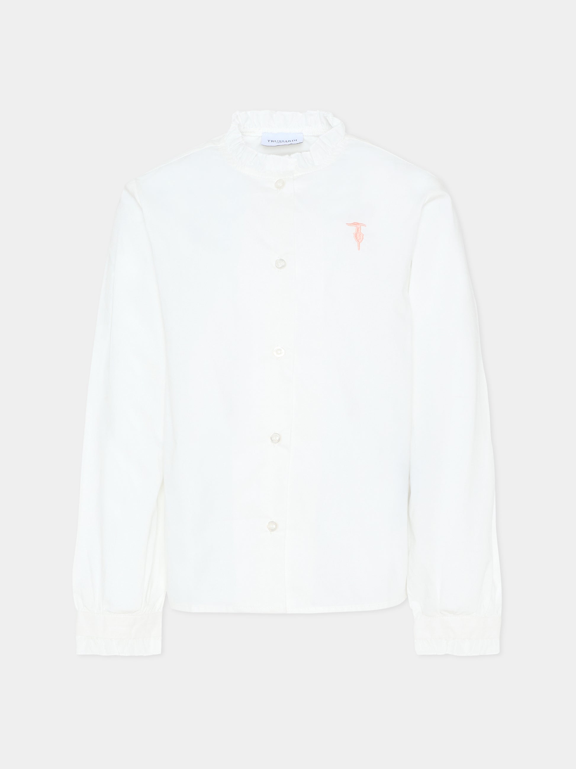 Camicia bianca per bambina con logo,Trussardi Junior,TGA25057CA WHITE