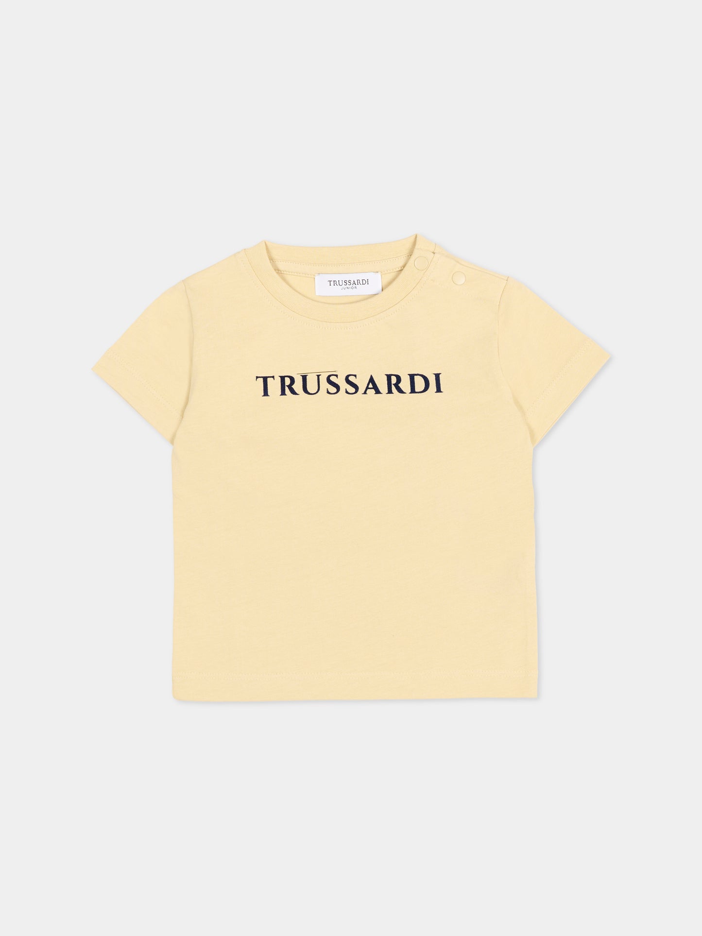 T-shirt beige per neonato con logo,Trussardi Junior,TIA25014TS BROWN RICE