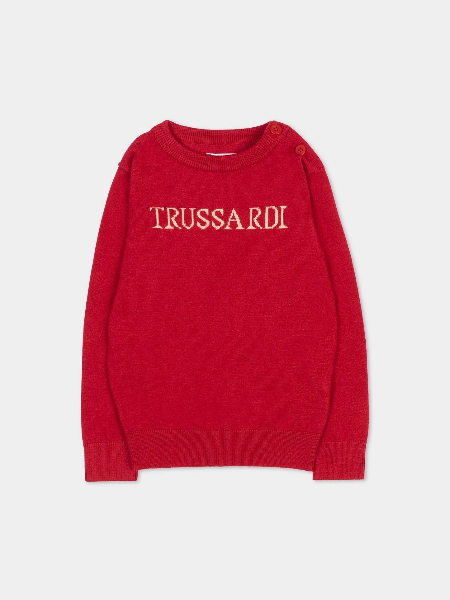 Maglione rosso per neonato con logo,Trussardi Junior,TIA25020MA EMBOLDENED