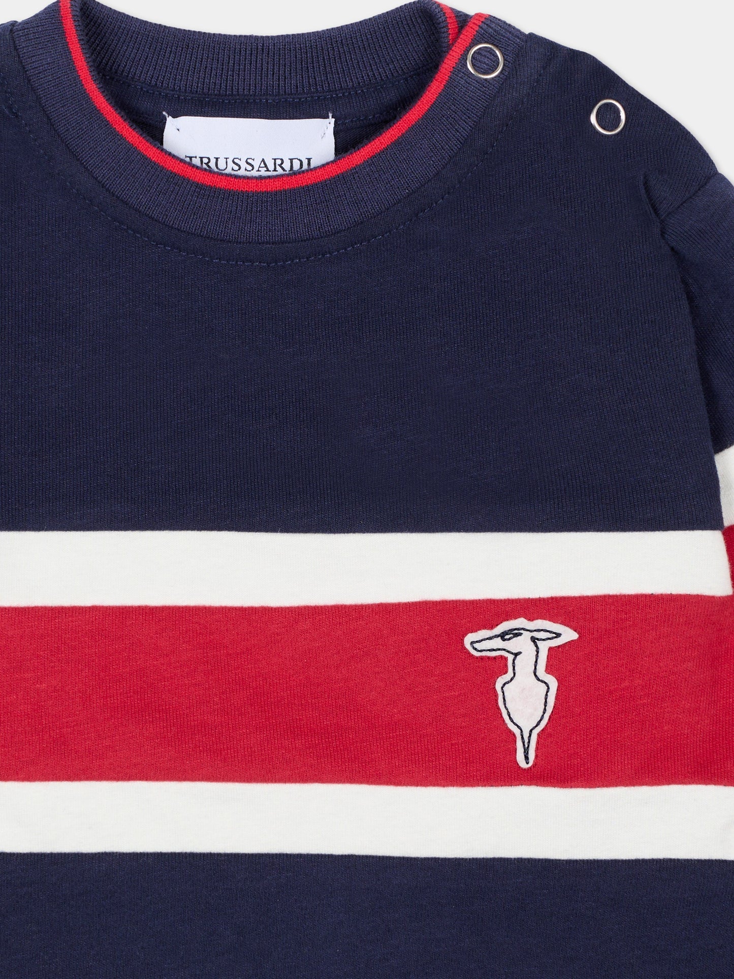 T-shirt blu per neonato con logo,Trussardi Junior,TIA25032TS PEACOAT