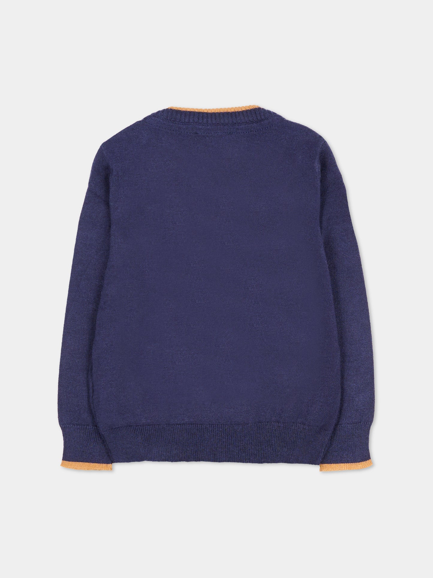 Maglione blu per neonato con logo,Trussardi Junior,TIA25079MA PEACOAT