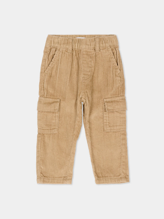 Pantaloni beige per neonato con logo,Trussardi Junior,TIA25111PA CHINCHILLA