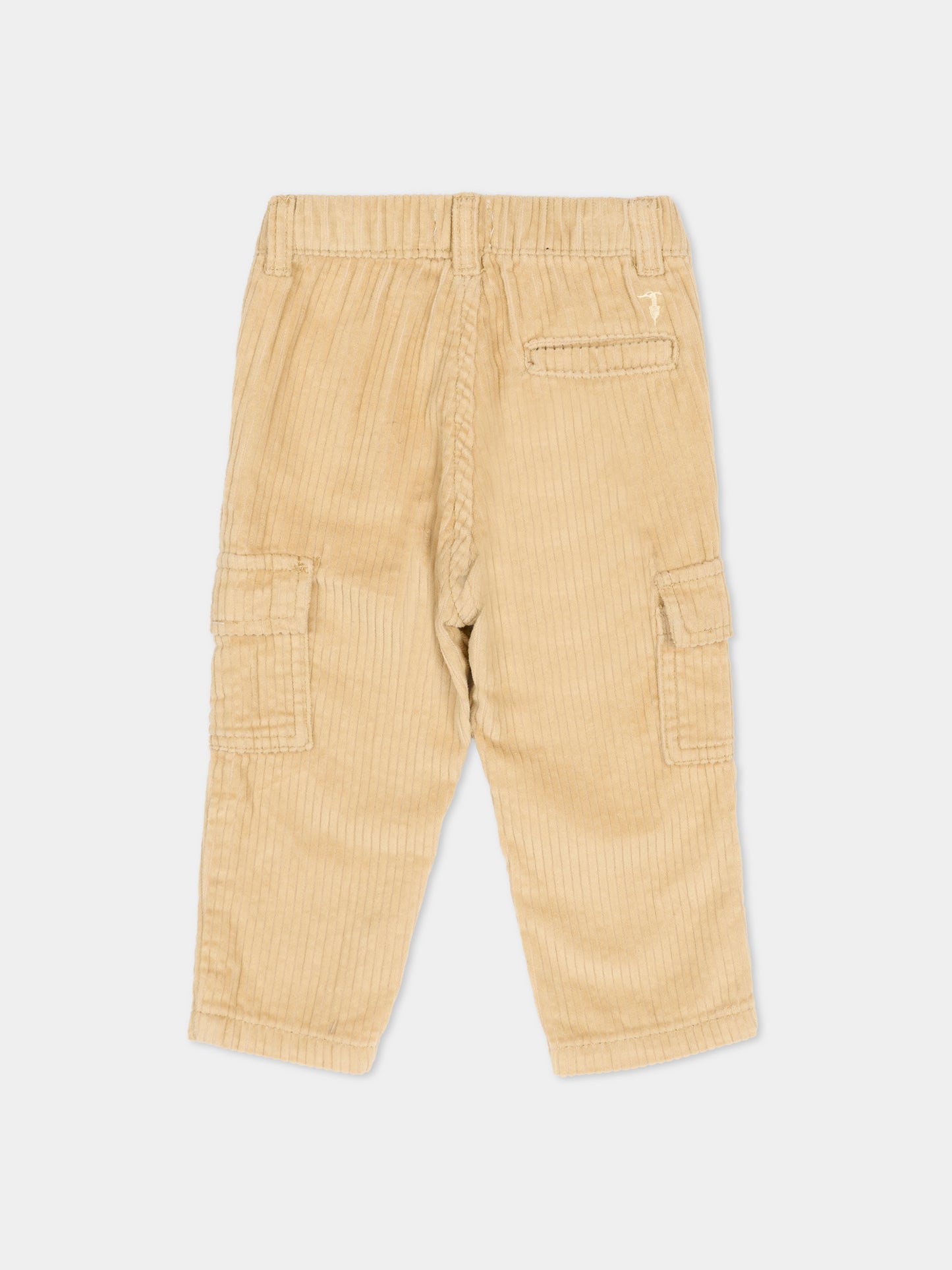 Pantaloni beige per neonato con logo,Trussardi Junior,TIA25111PA IRISH CREAM