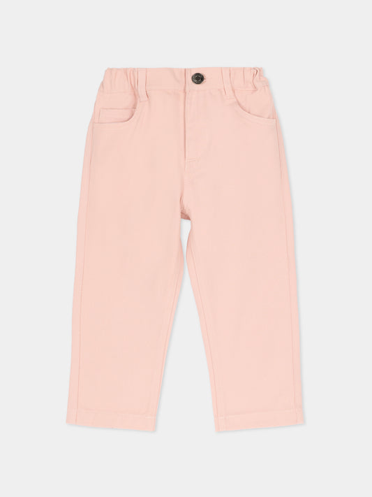 Pantaloni rosa per neonata con logo,Trussardi Junior,TIA25190PA ROSE SMOKE