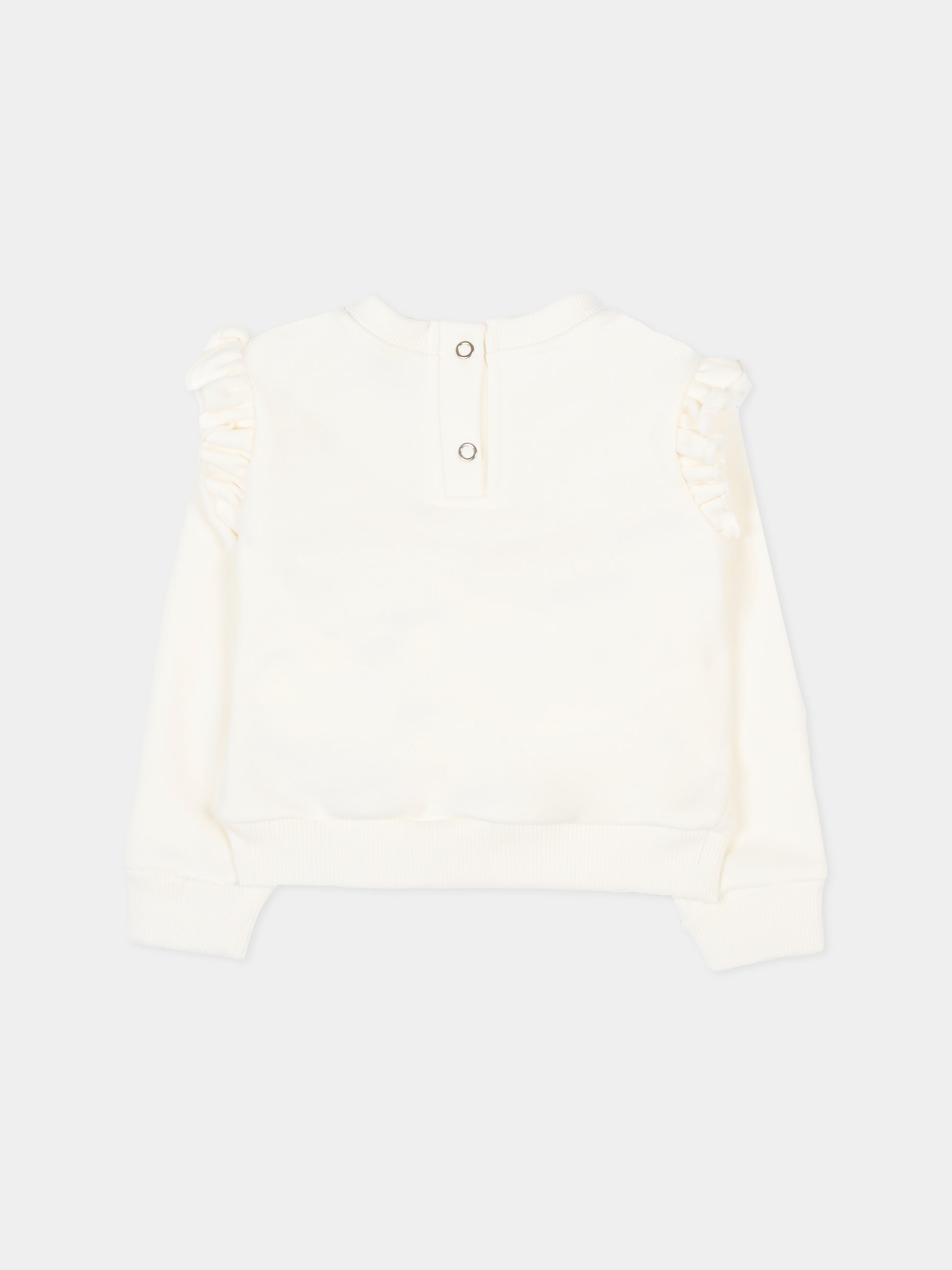 Felpa avorio per neonata con logo,Trussardi Junior,TIA25197FE GREY LIGHT