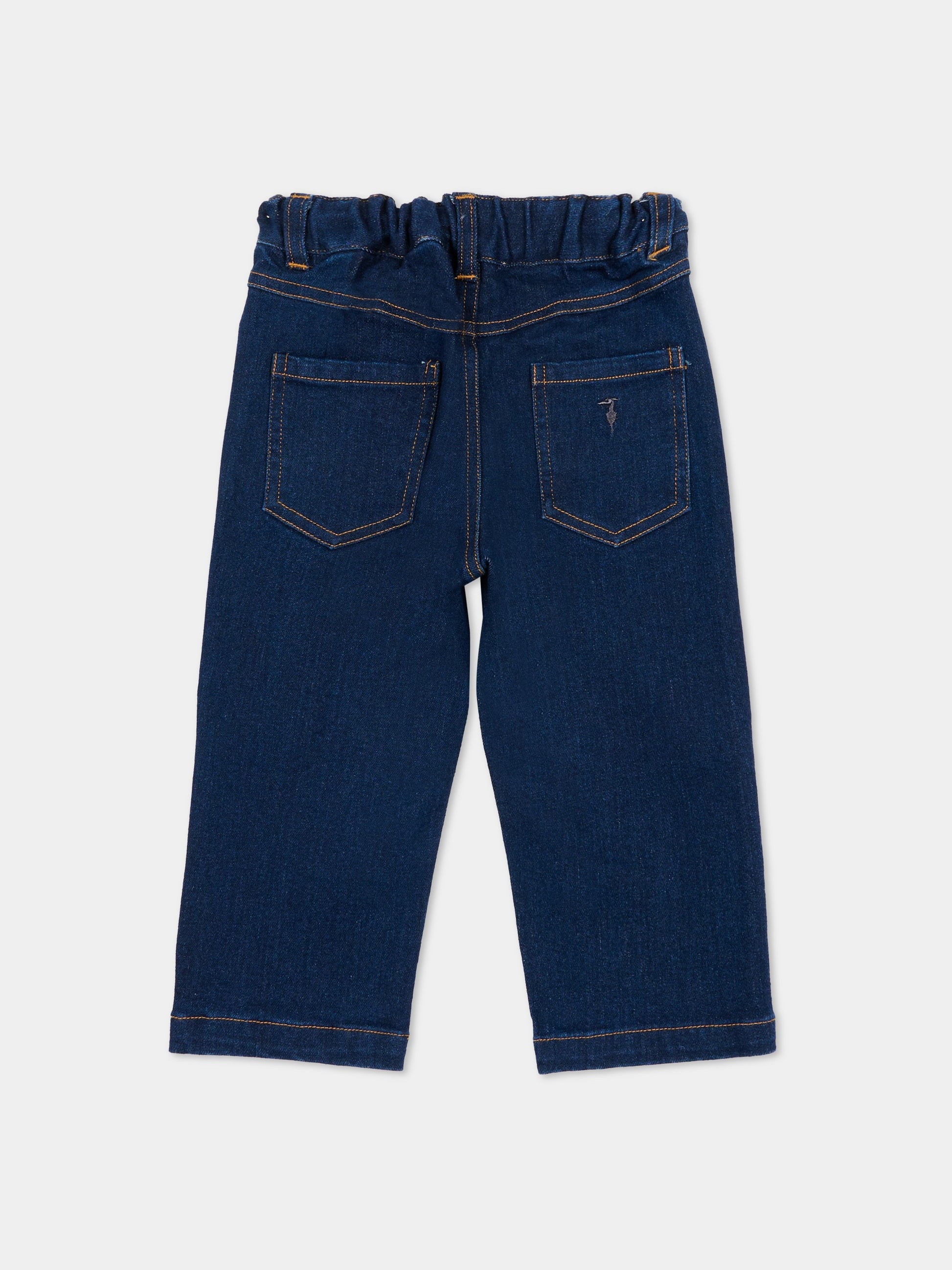 Jeans denim per neonata con logo,Trussardi Junior,TIA25201JE DENIM BLUE DARK