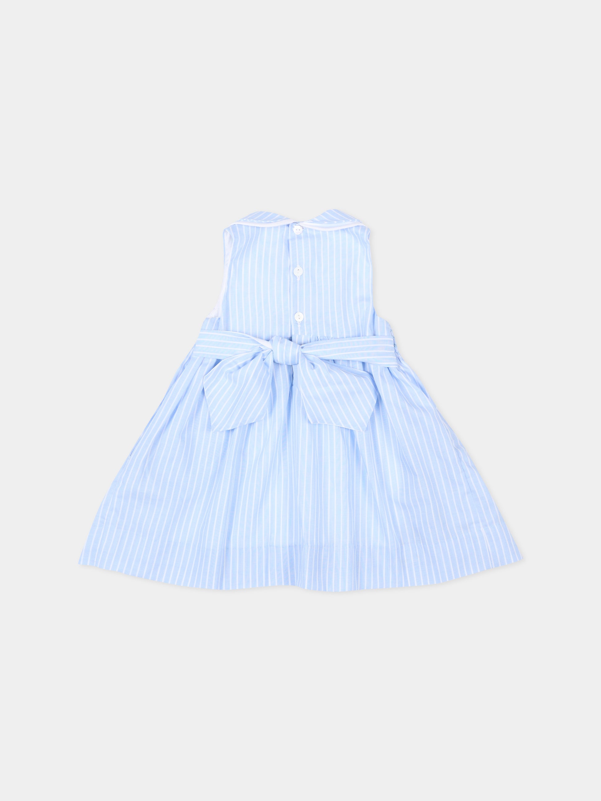 Vestito celeste Maud per neonata,Kidiwi Handmade,36041-TR044