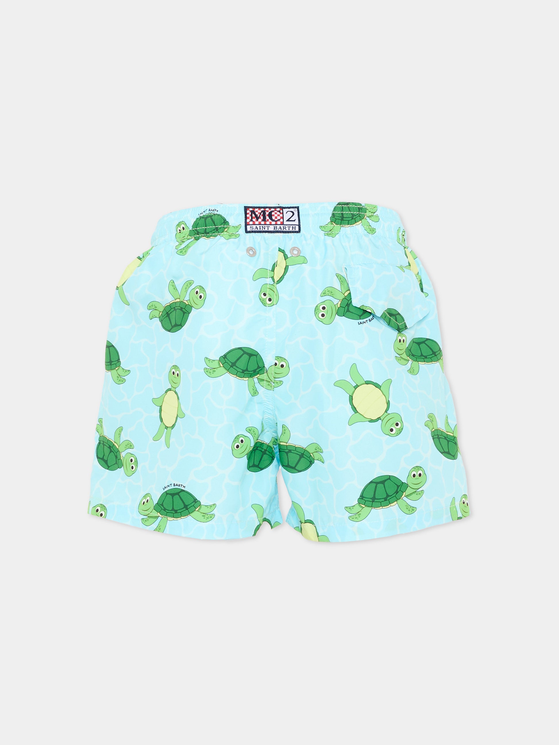 Boxer mare celeste Jean Lighting per bambino con tartarughe,Mc2 Saint Barth,JEA0004 02056L