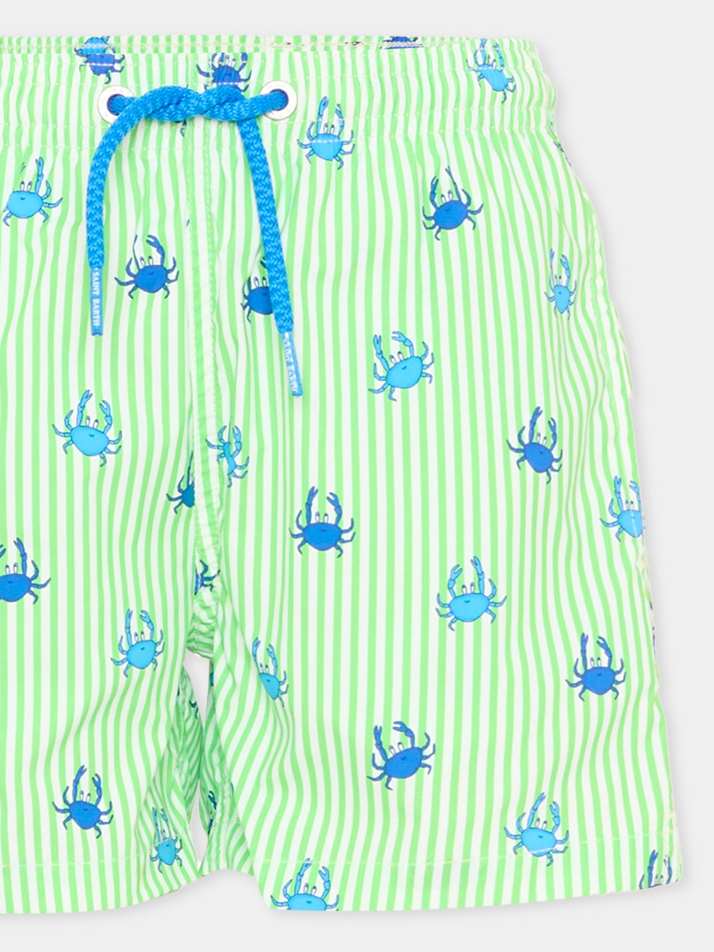 Boxer de bain vert Jean Lighting Stretch pour garçon avec des crabes