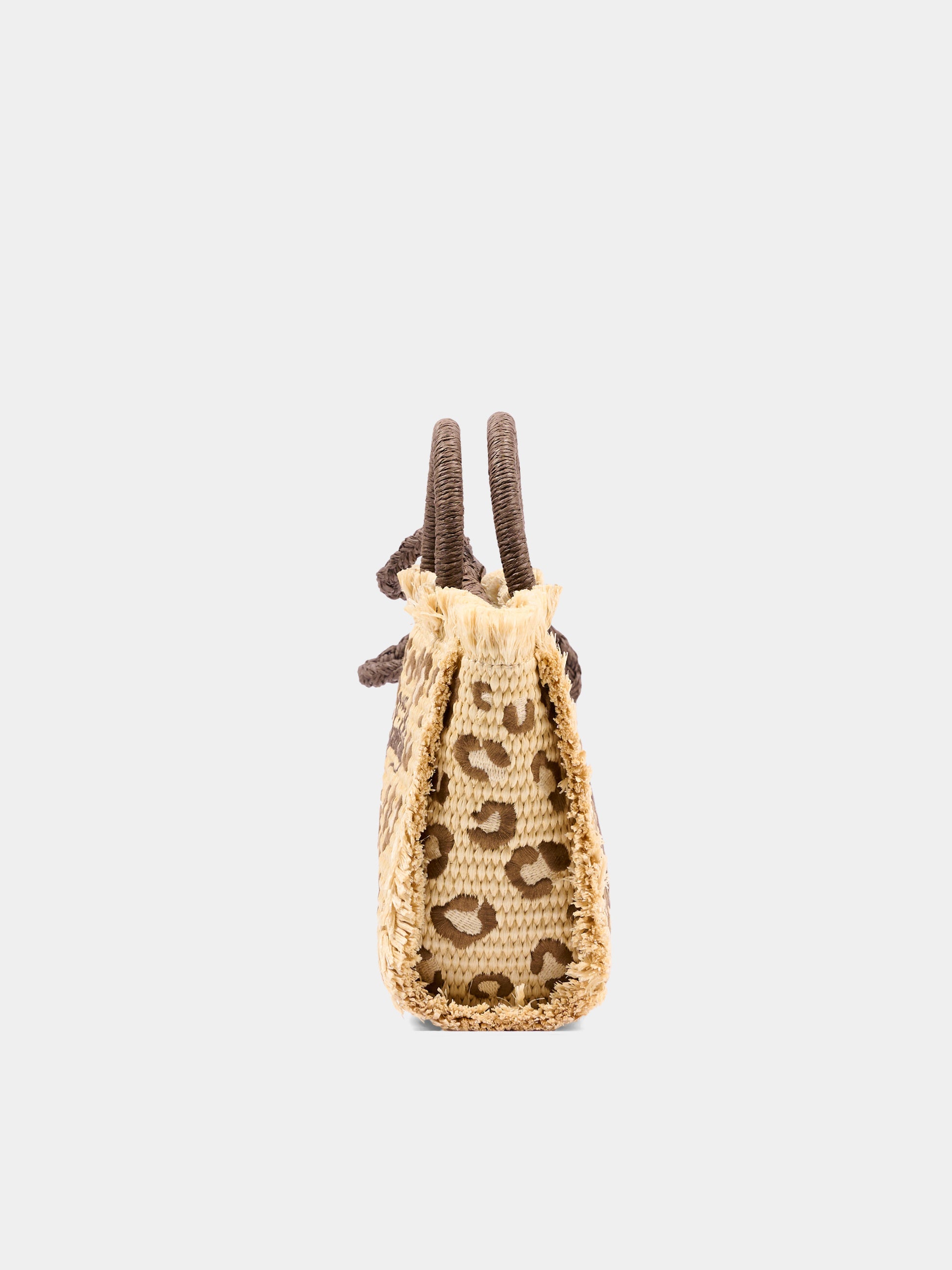 Borsa mare beige Vanity Mini Straw per bambina animalier,Mc2 Saint Barth,VAMI009 00349L