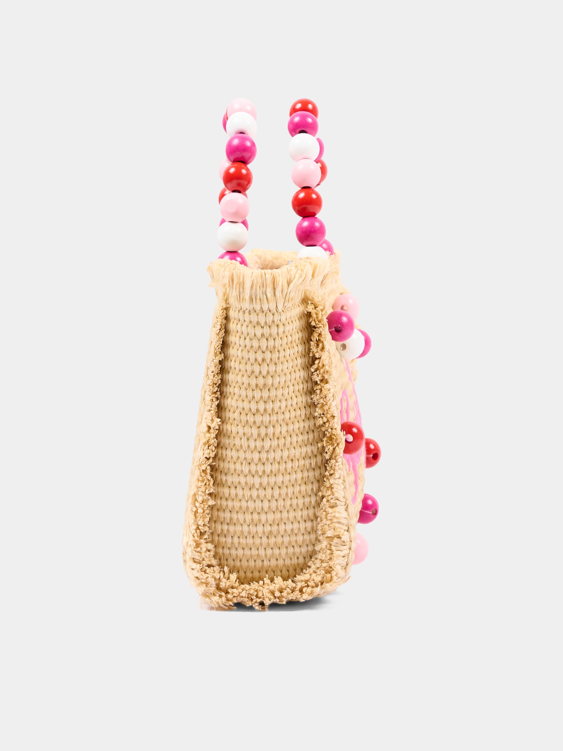 Borsa mare beige Vanity Mini Straw per bambina,Mc2 Saint Barth,VAMI009 00347L
